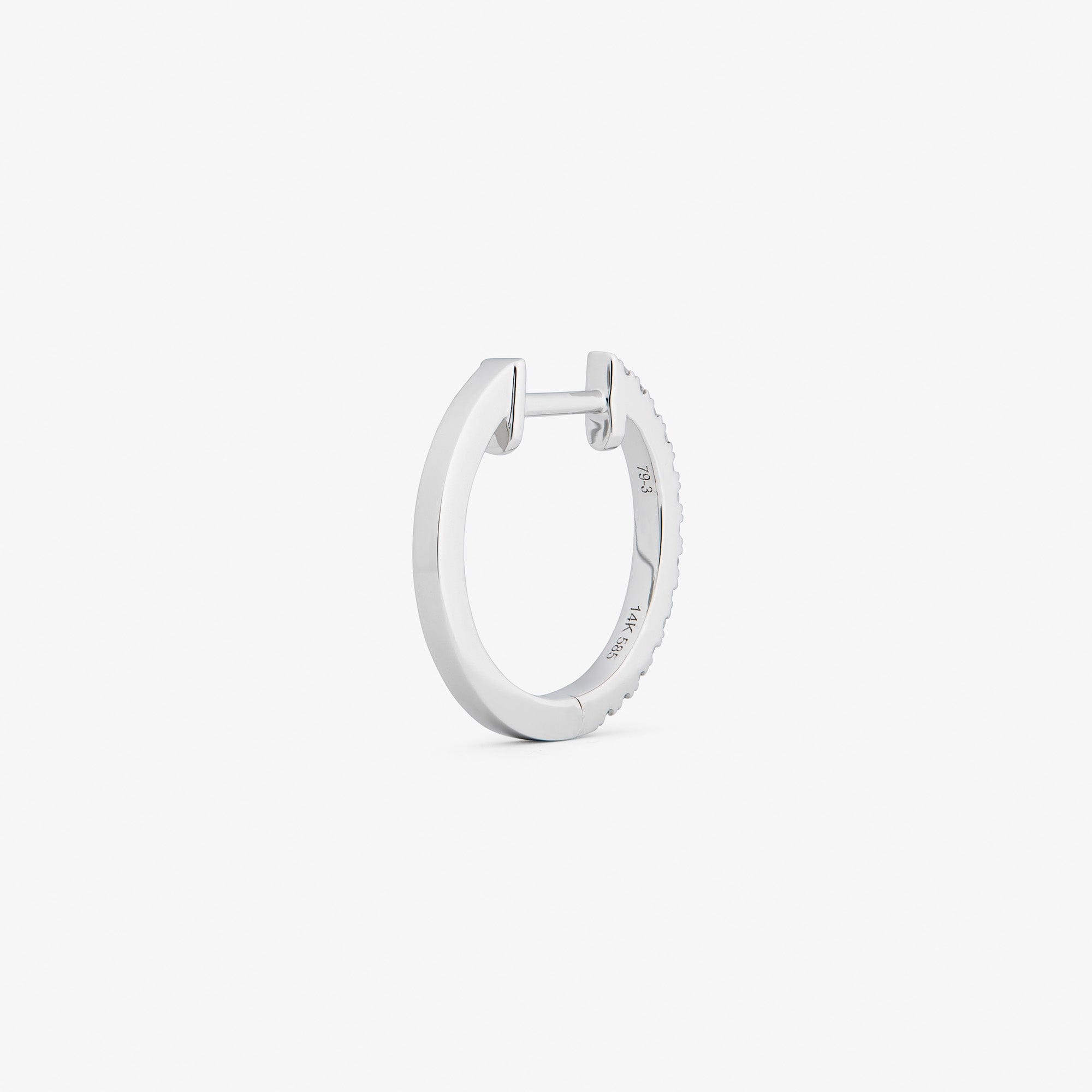 HOOP - WHITE DIAMOND & PLAIN WHITE GOLD - 14MM made by ENNUI