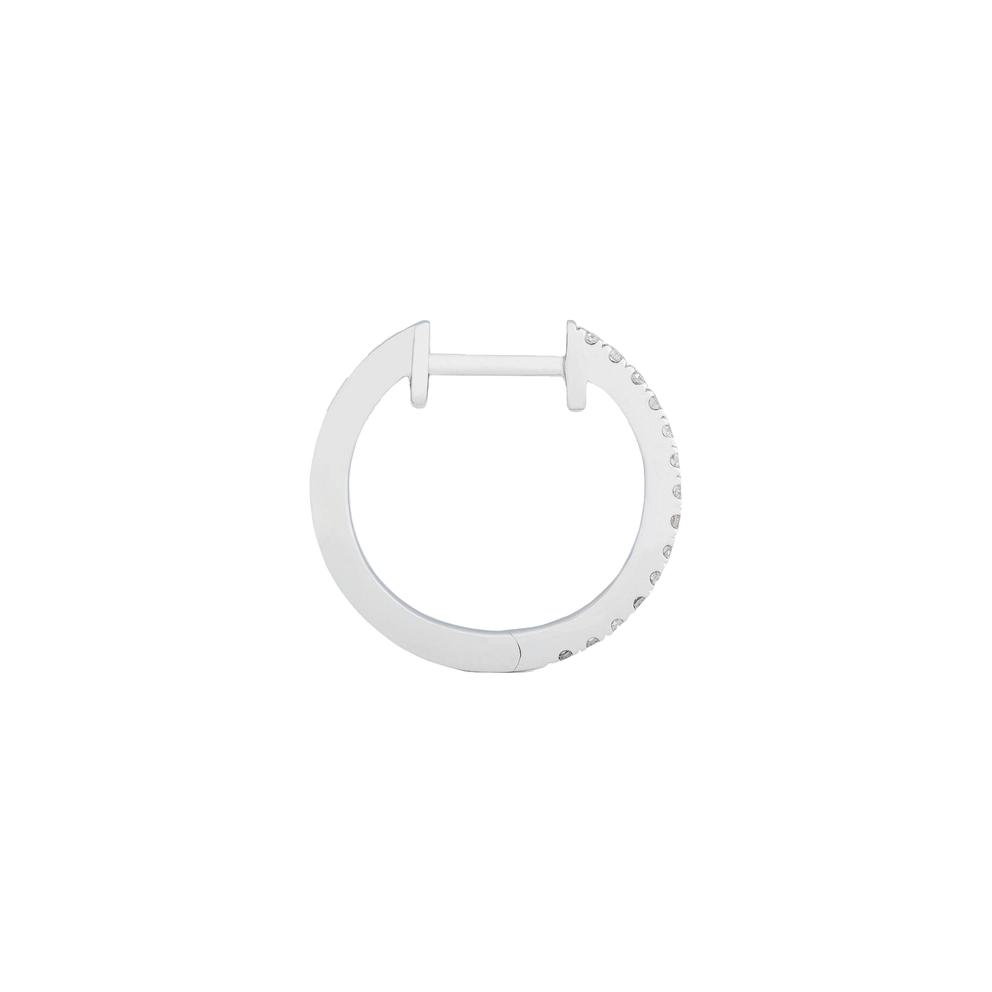 HOOP - WHITE DIAMOND & PLAIN WHITE GOLD - 14MM made by ENNUI
