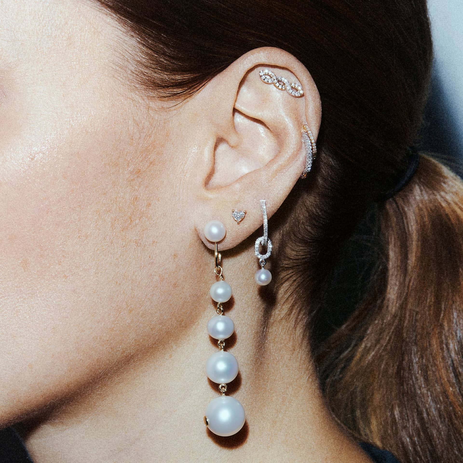 HOOP - WHITE DIAMOND & PLAIN WHITE GOLD - 14MM made by ENNUI