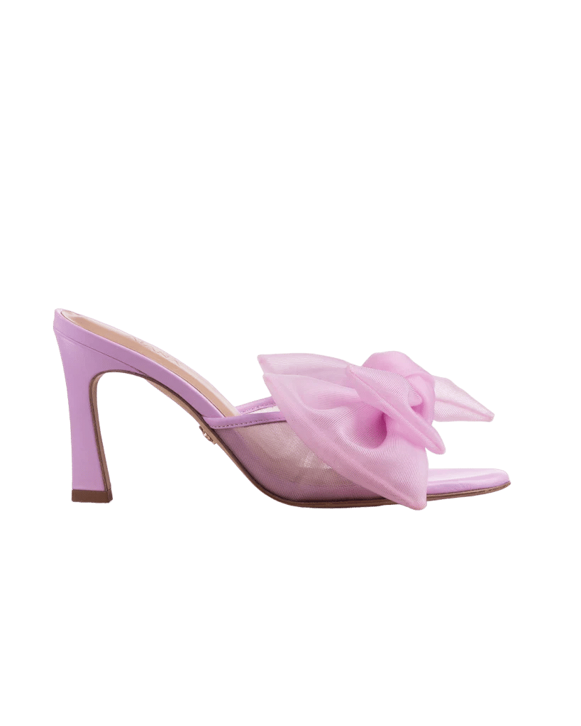 Bow Mule 85 Violet in Purple made by ATANA