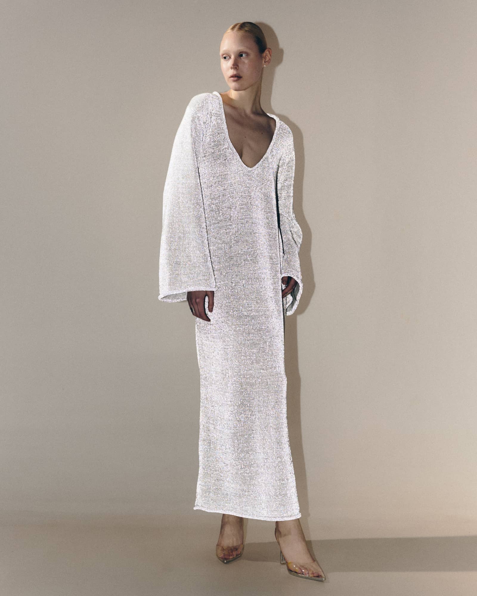 Reflective maxi dress made by KNITEL