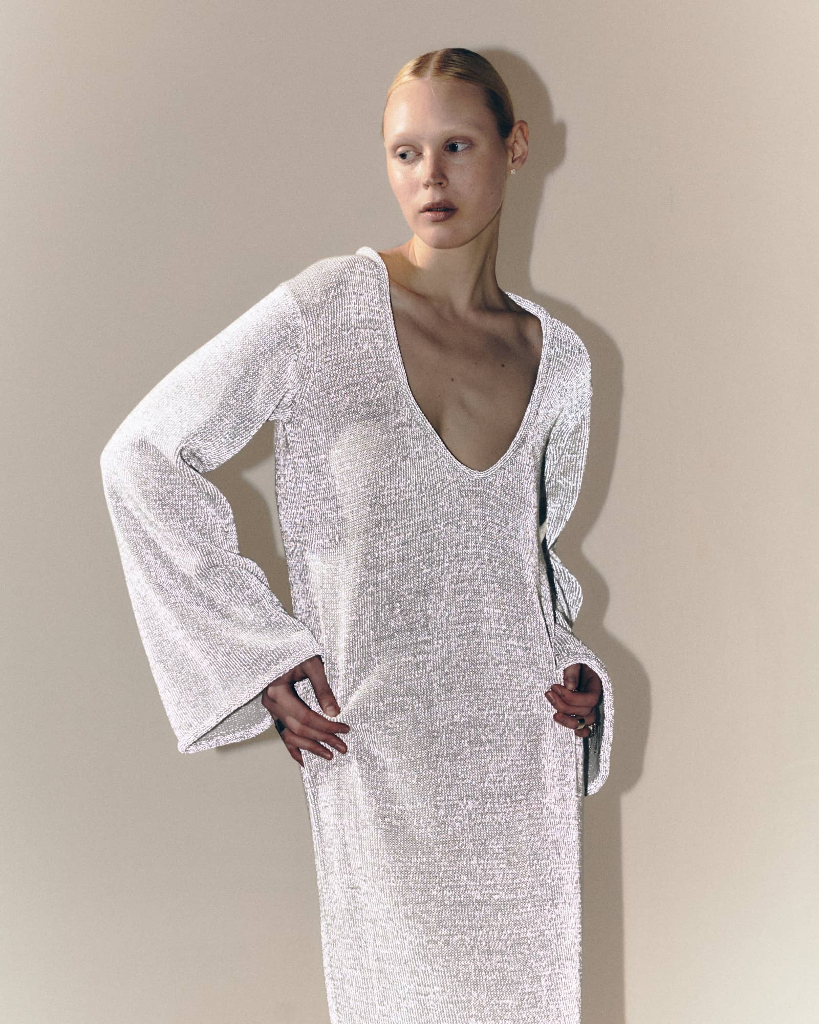 Reflective maxi dress made by KNITEL