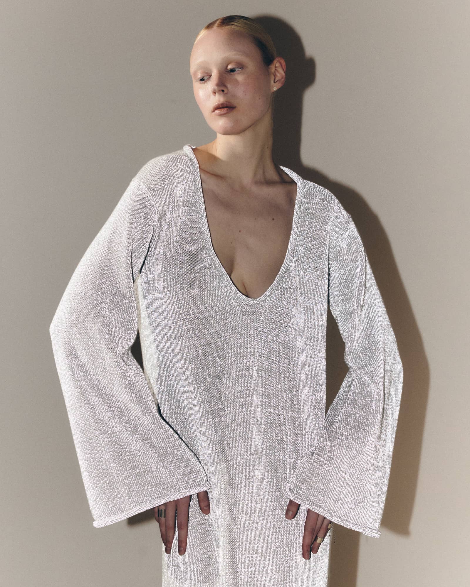 Reflective maxi dress made by KNITEL