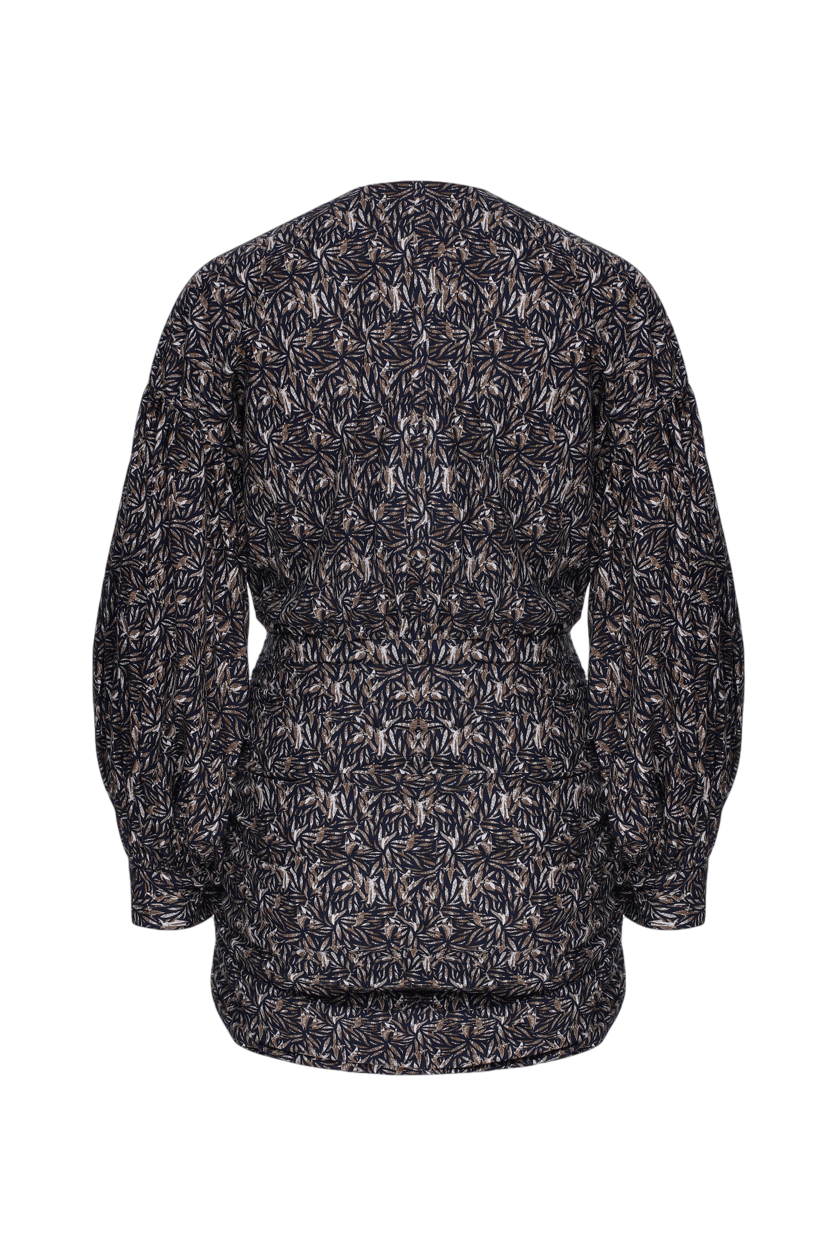 Carlotte Printed Poplin Mini Dress in Brown in Brown made by Nazli Ceren