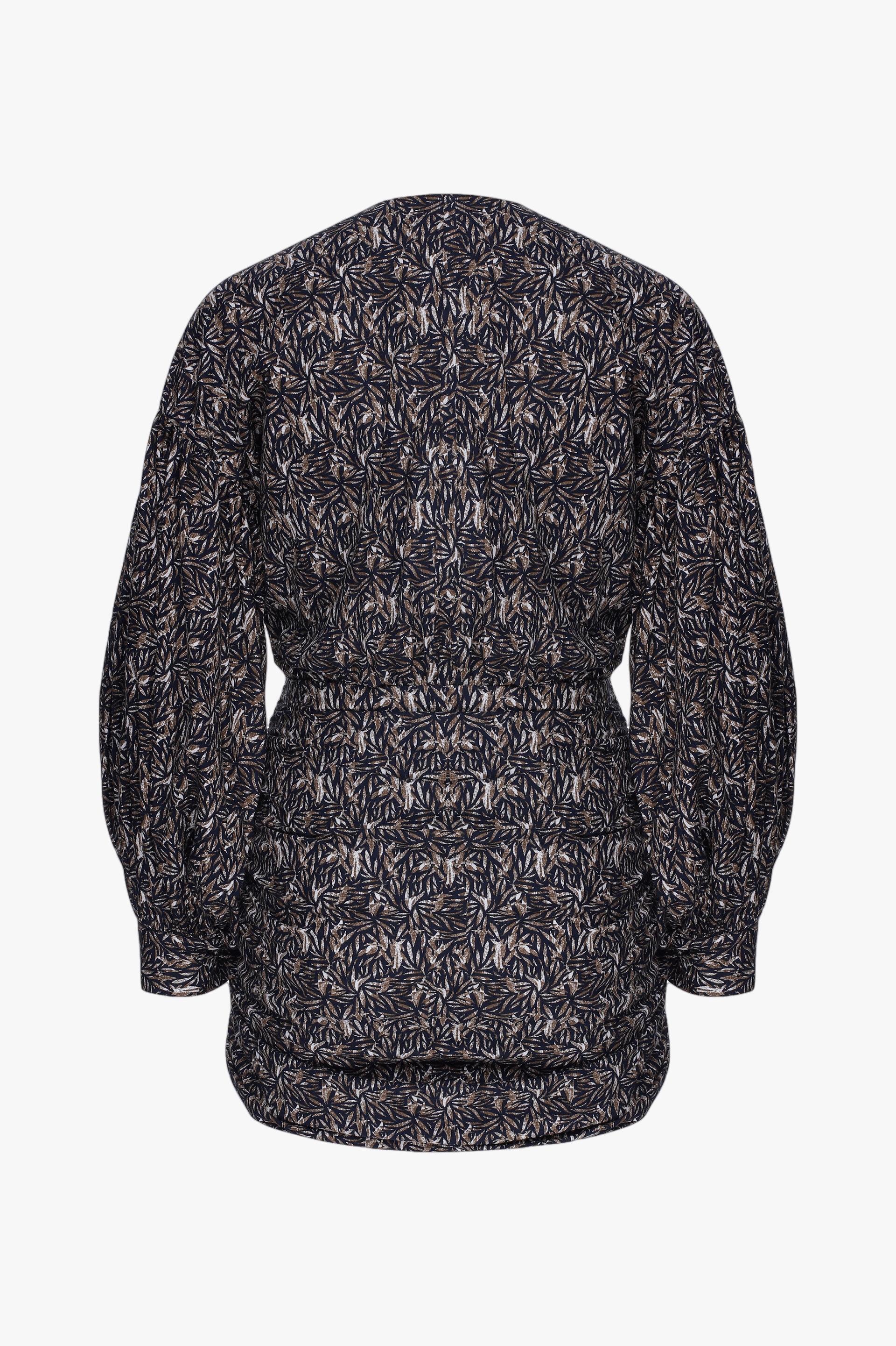 Carlotte Printed Poplin Mini Dress in Brown in Brown made by Nazli Ceren