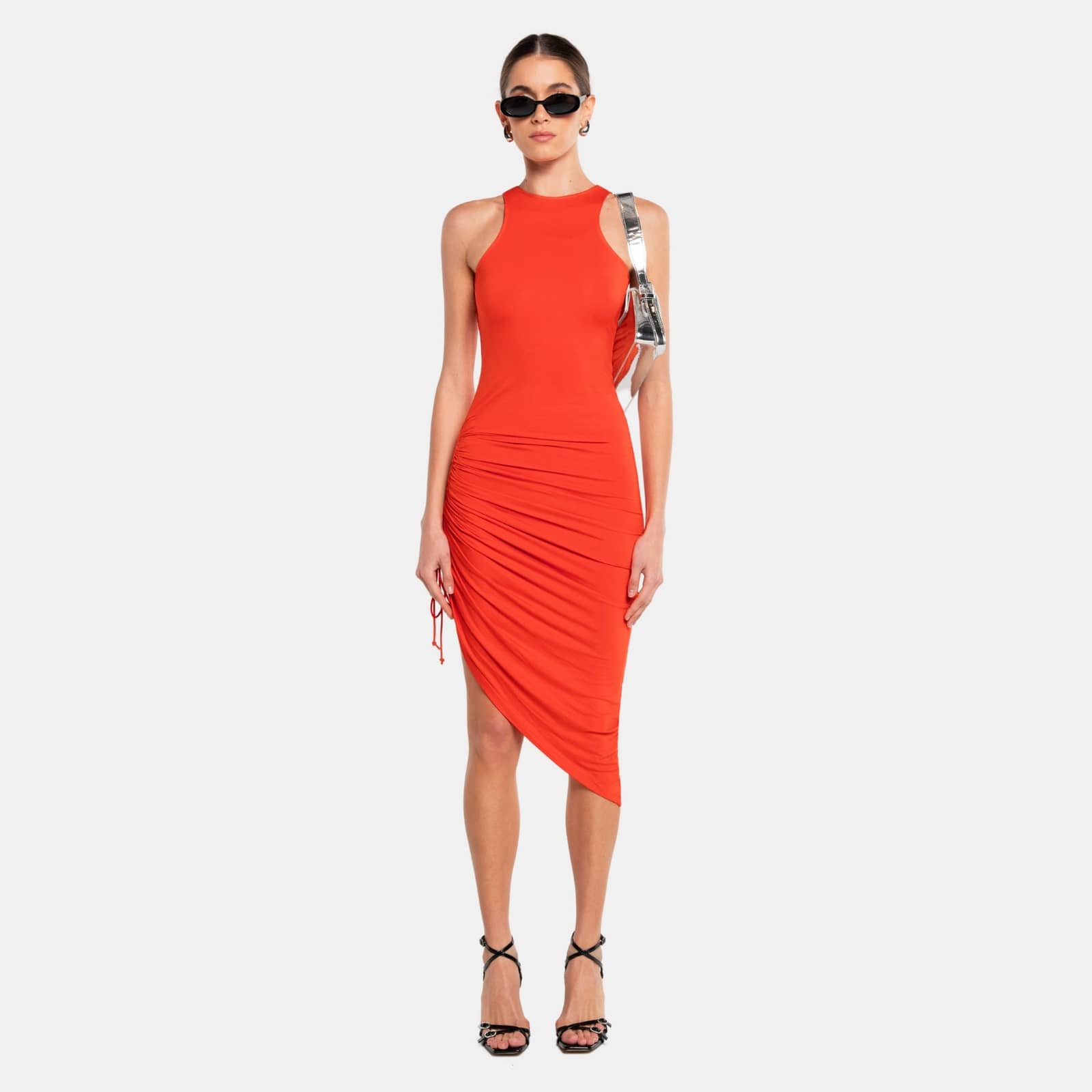 HALTERNECK Ruched Dress made by OW Collection