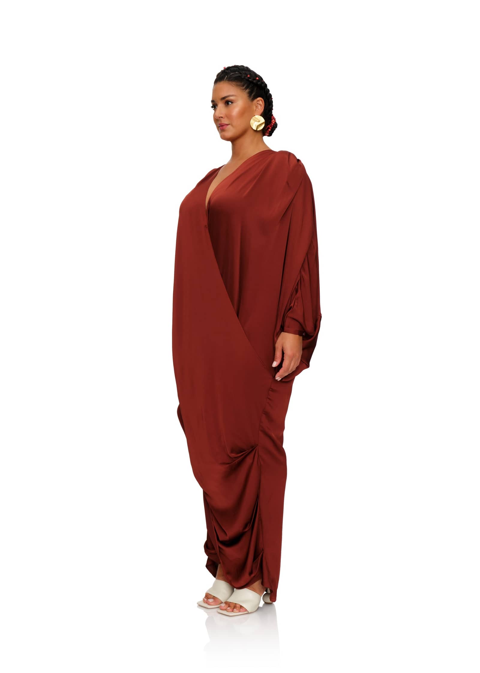 TIBARA KAFTAN DRESS - CINNAMON made by Andrea Iyamah