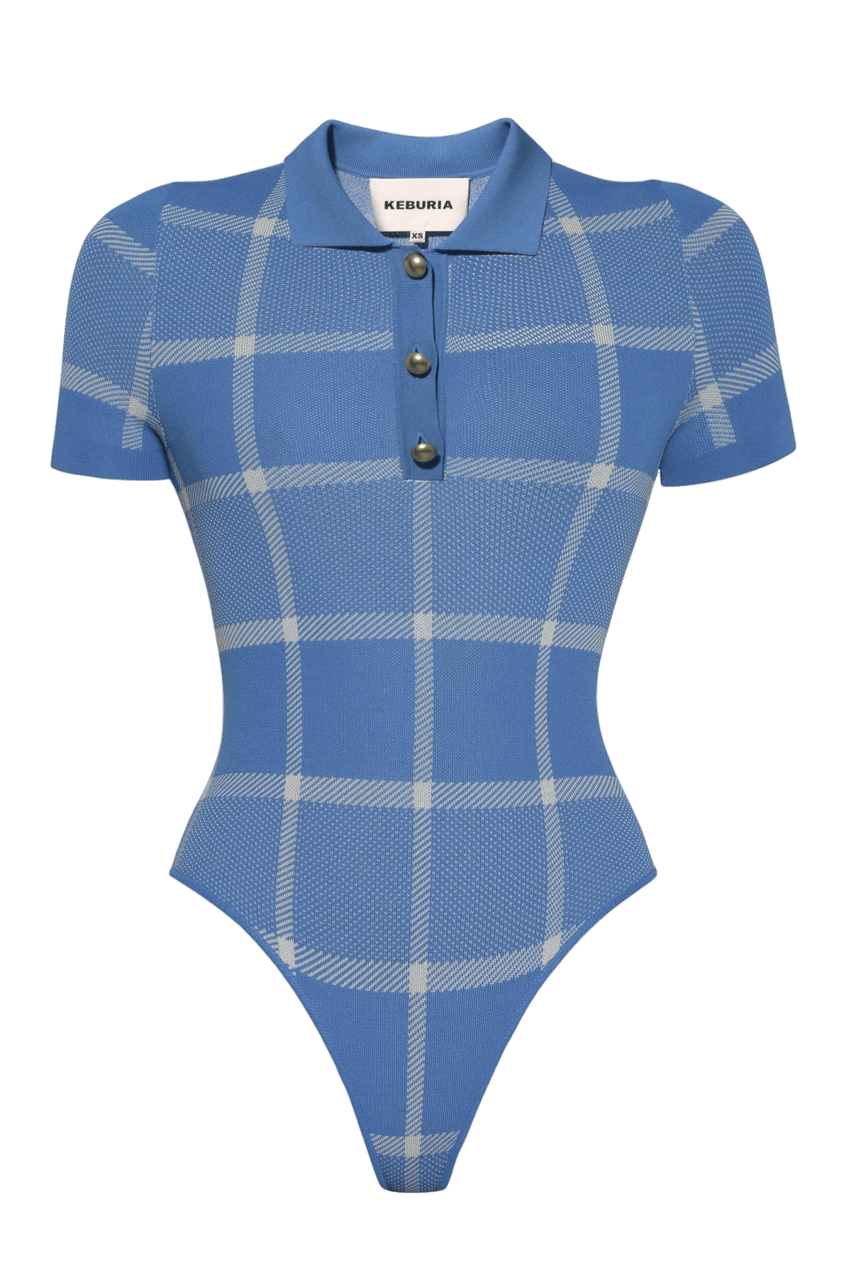 KNIT TARTAN BODYSUIT made by KEBURIA
