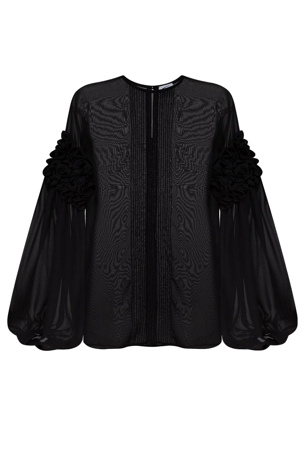 Black Ruffled Blouse made by Guranda