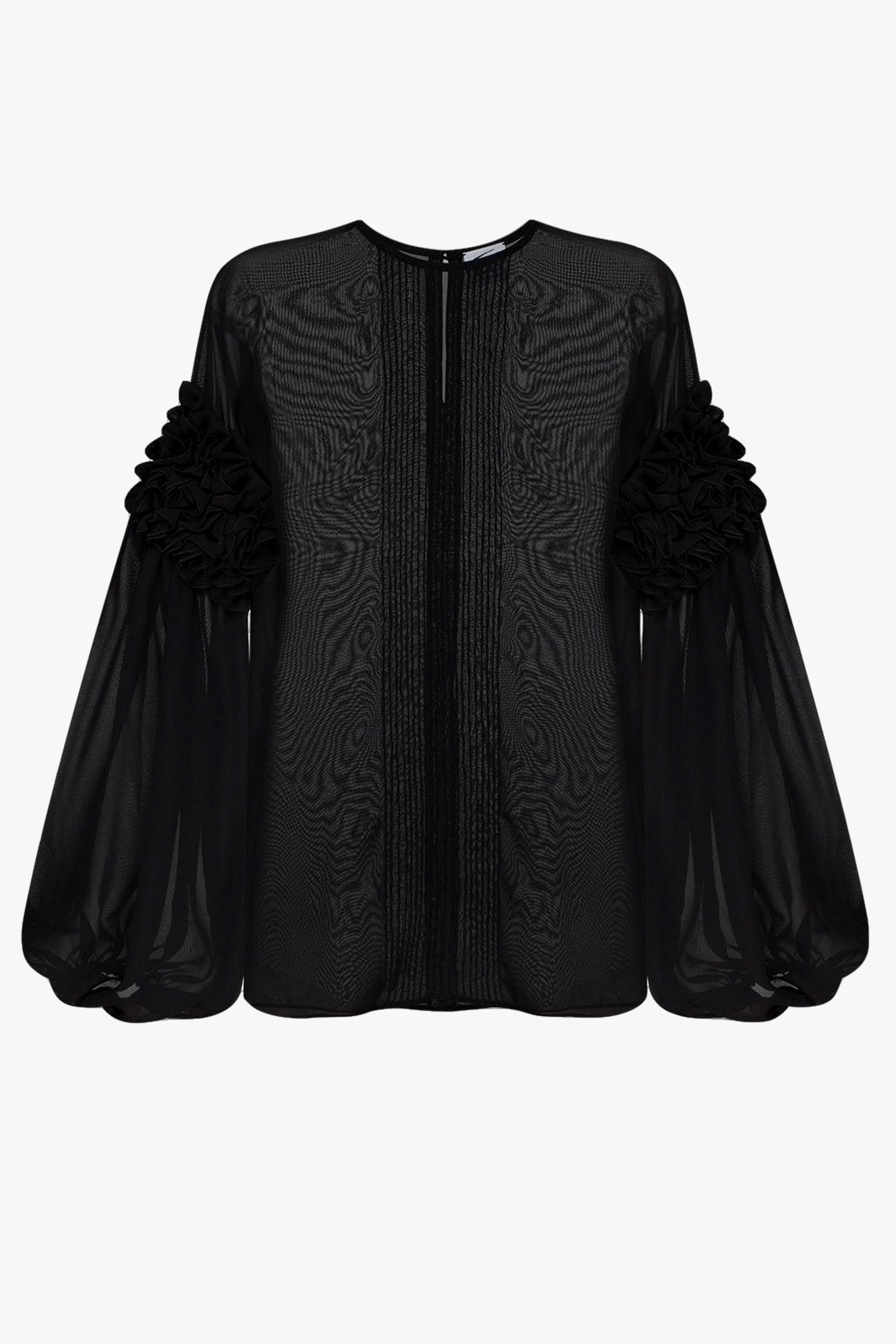 Black Ruffled Blouse made by Guranda