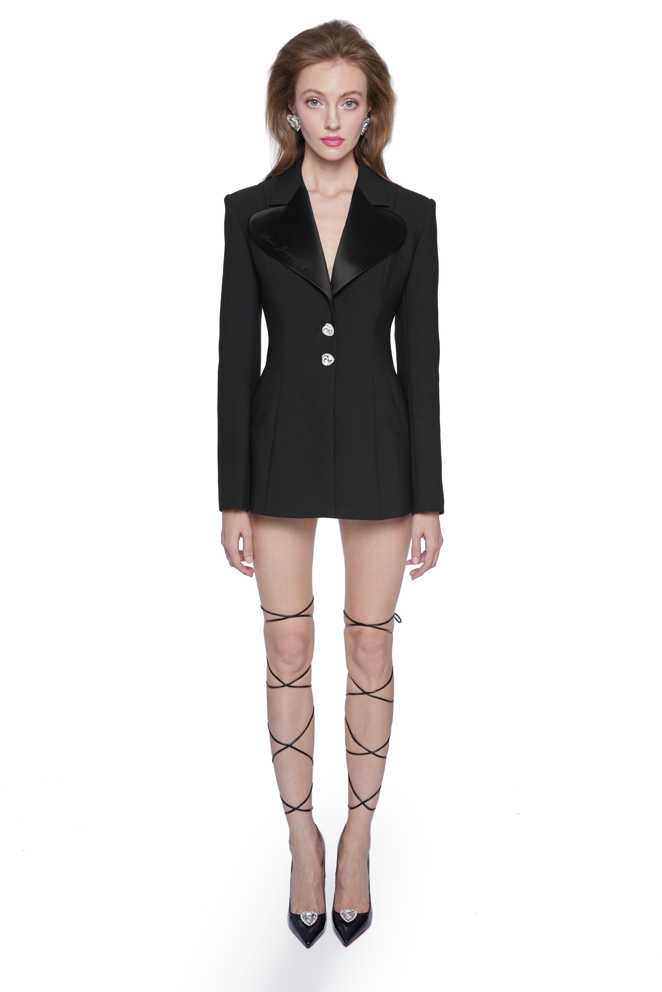 Black Quin Blazer Dress (Final Sale) in Black made by Nana Jacqueline