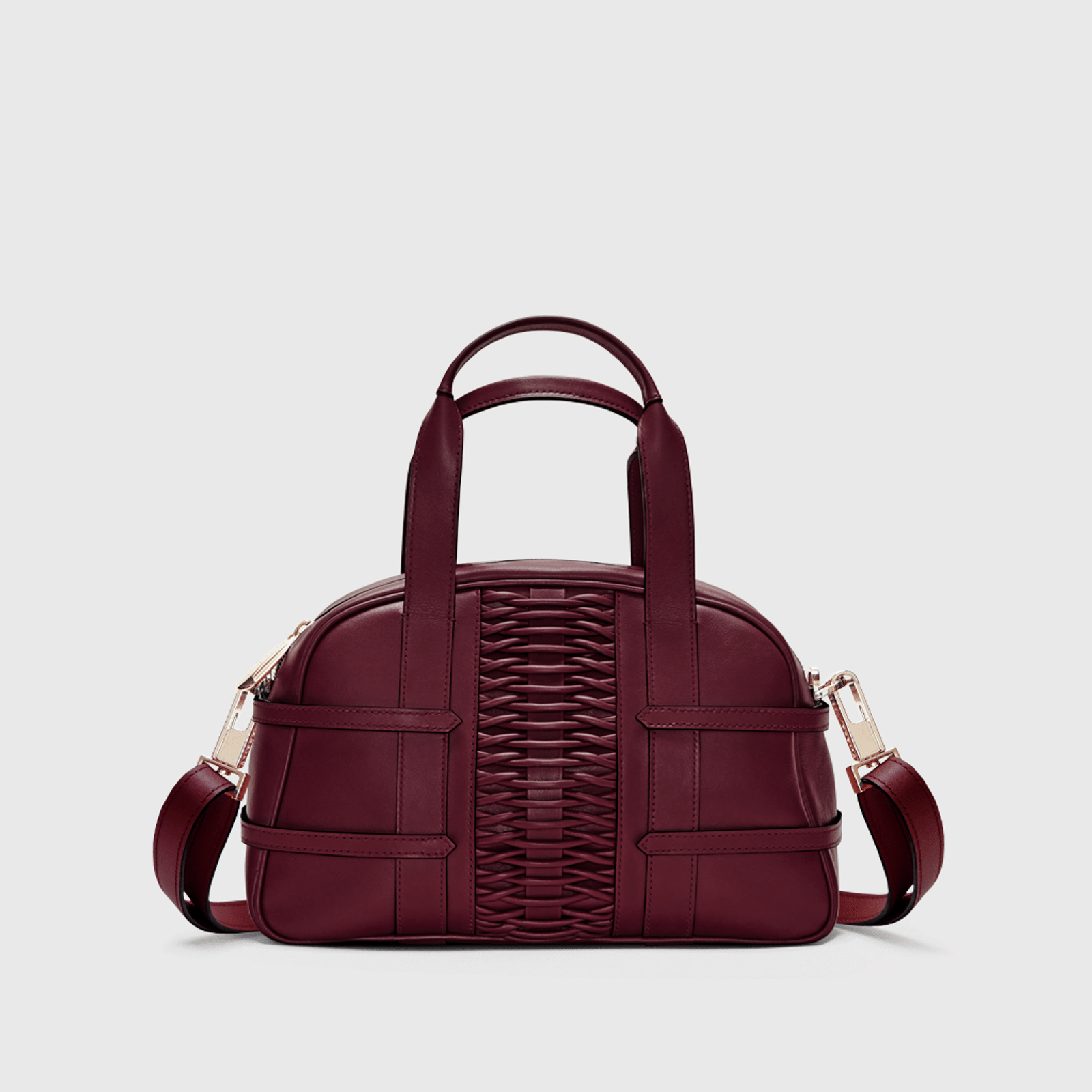 Medium Francesca braided bordeaux satchel made by Yliana Yepez