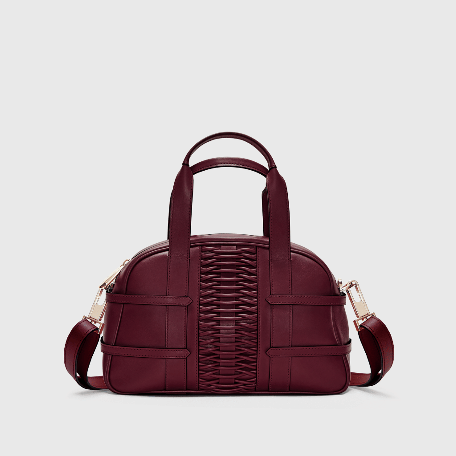 Medium Francesca braided bordeaux satchel made by Yliana Yepez
