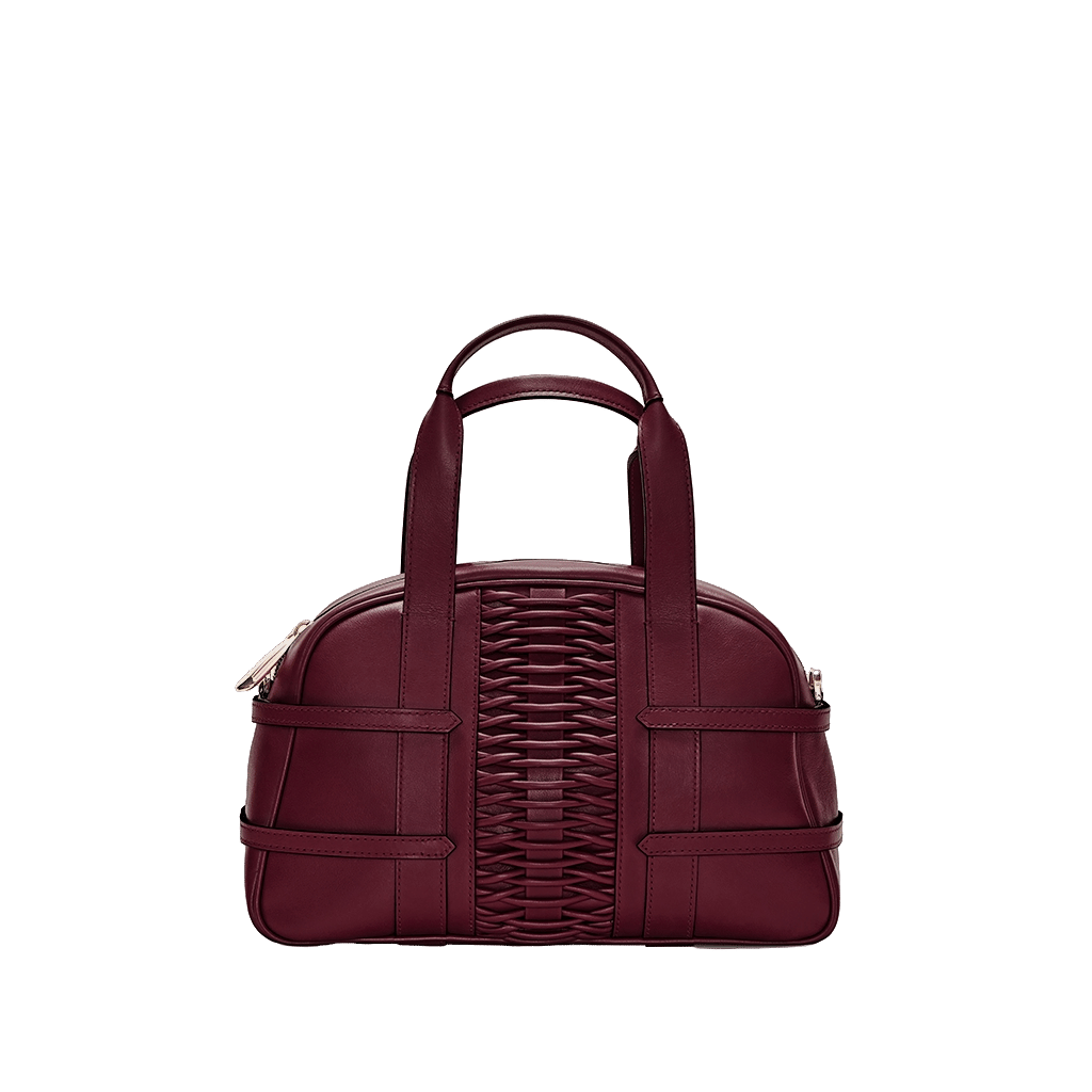 Medium Francesca braided bordeaux satchel made by Yliana Yepez