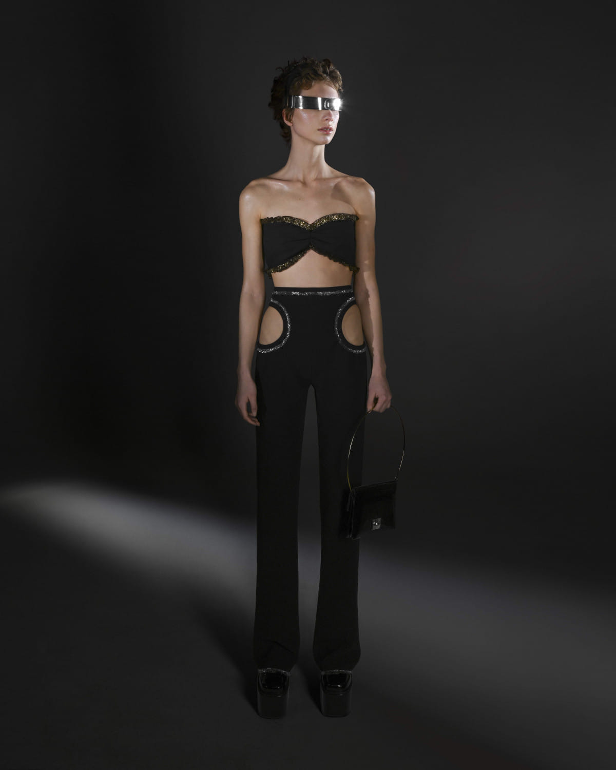 METALLIC LACE-TRIMMED BRALETTE made by KEBURIA