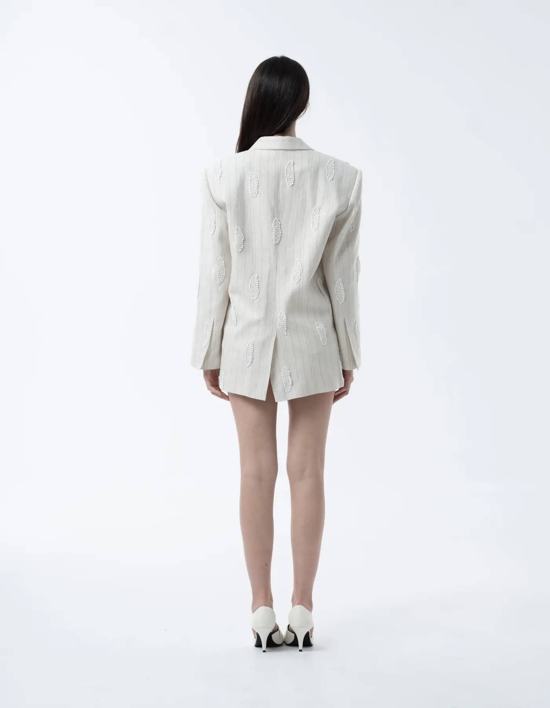 KHALISA Linen Jacket With Embroidery made by MAET