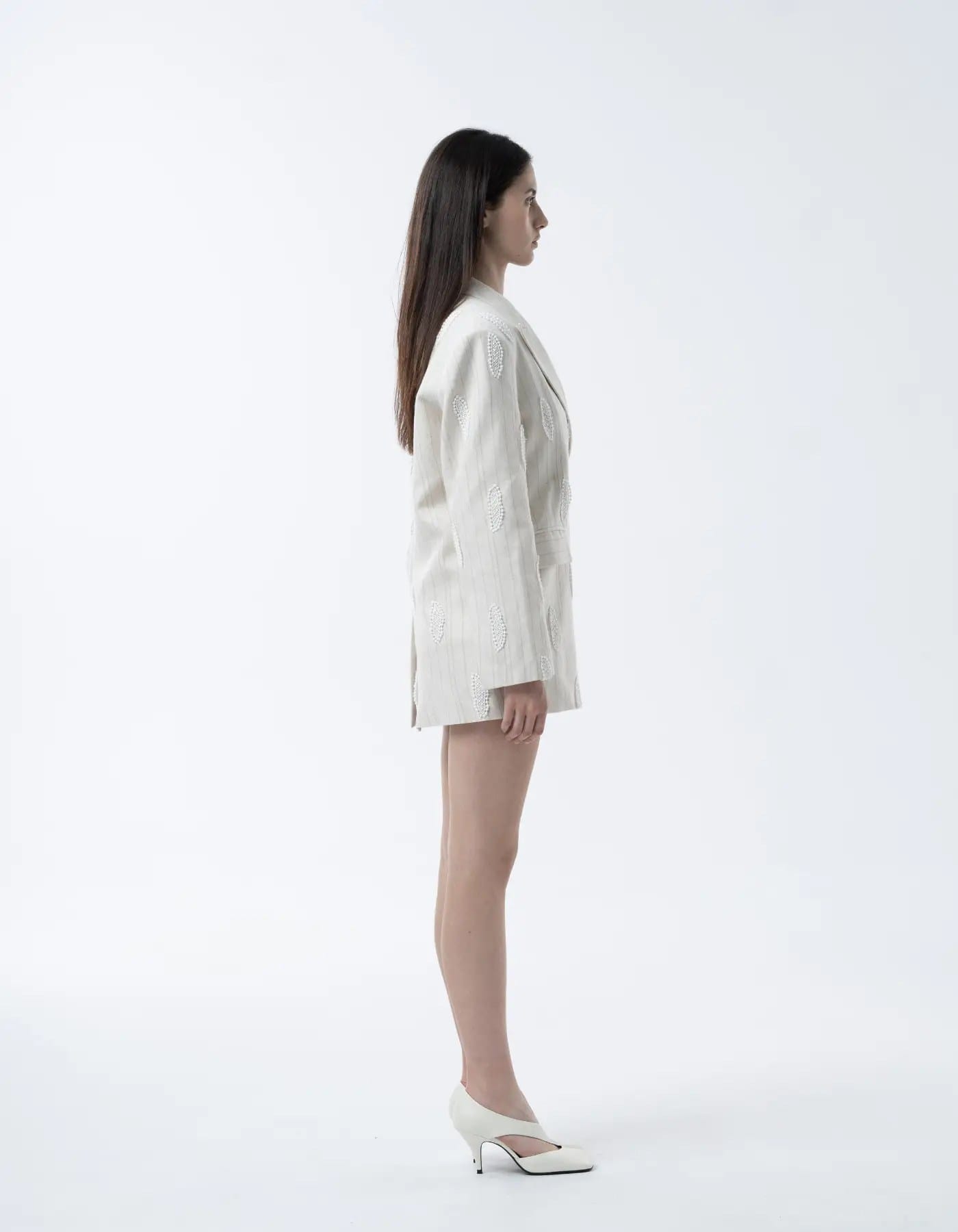 KHALISA Linen Jacket With Embroidery made by MAET