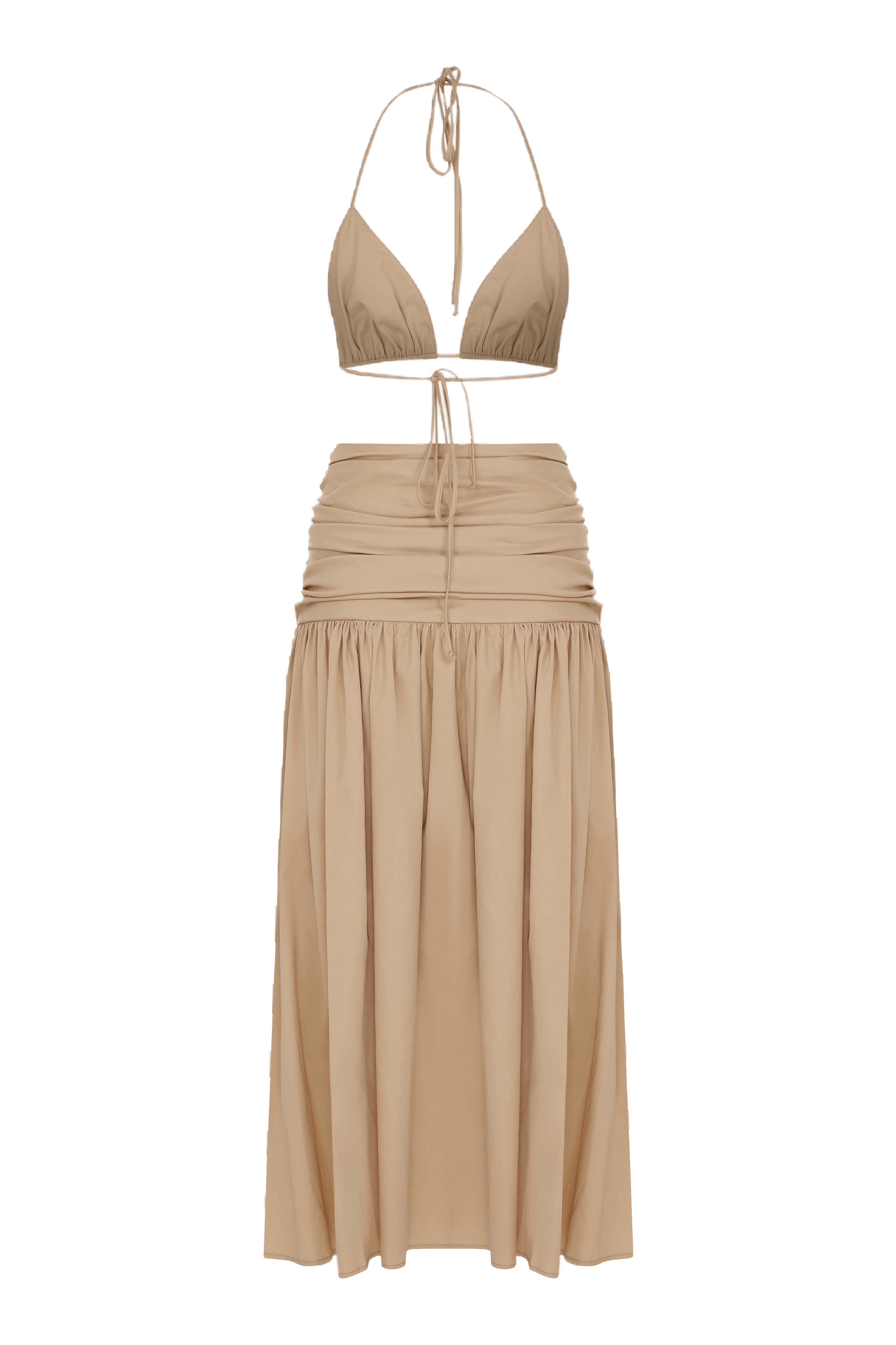 Birdie Rouched Maxi Skirt in Apple Cinnamon in Brown made by Nazli Ceren