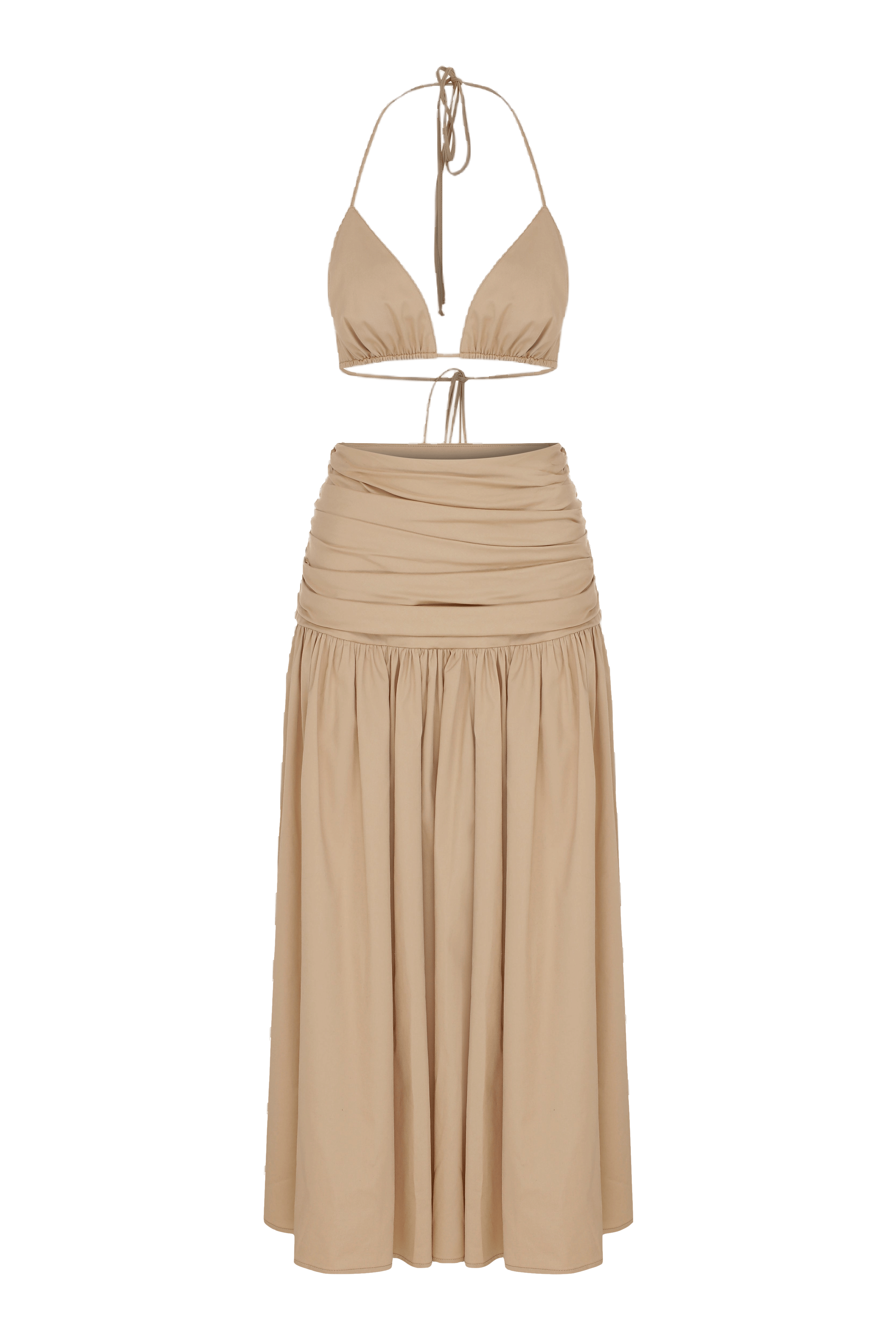 Birdie Rouched Maxi Skirt in Apple Cinnamon in Brown made by Nazli Ceren