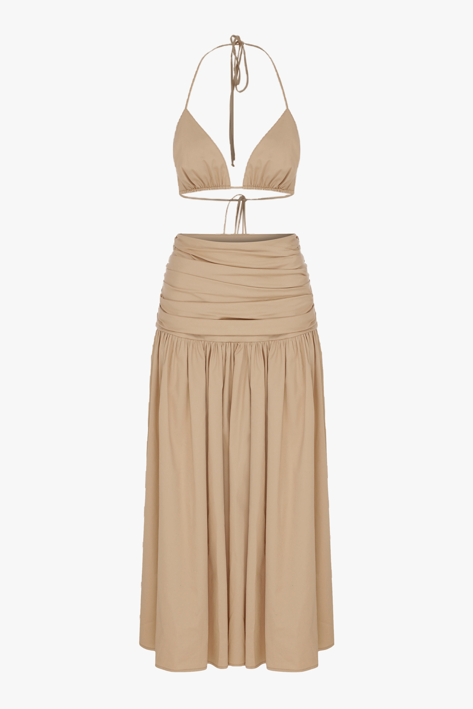 Birdie Rouched Maxi Skirt in Apple Cinnamon in Brown made by Nazli Ceren