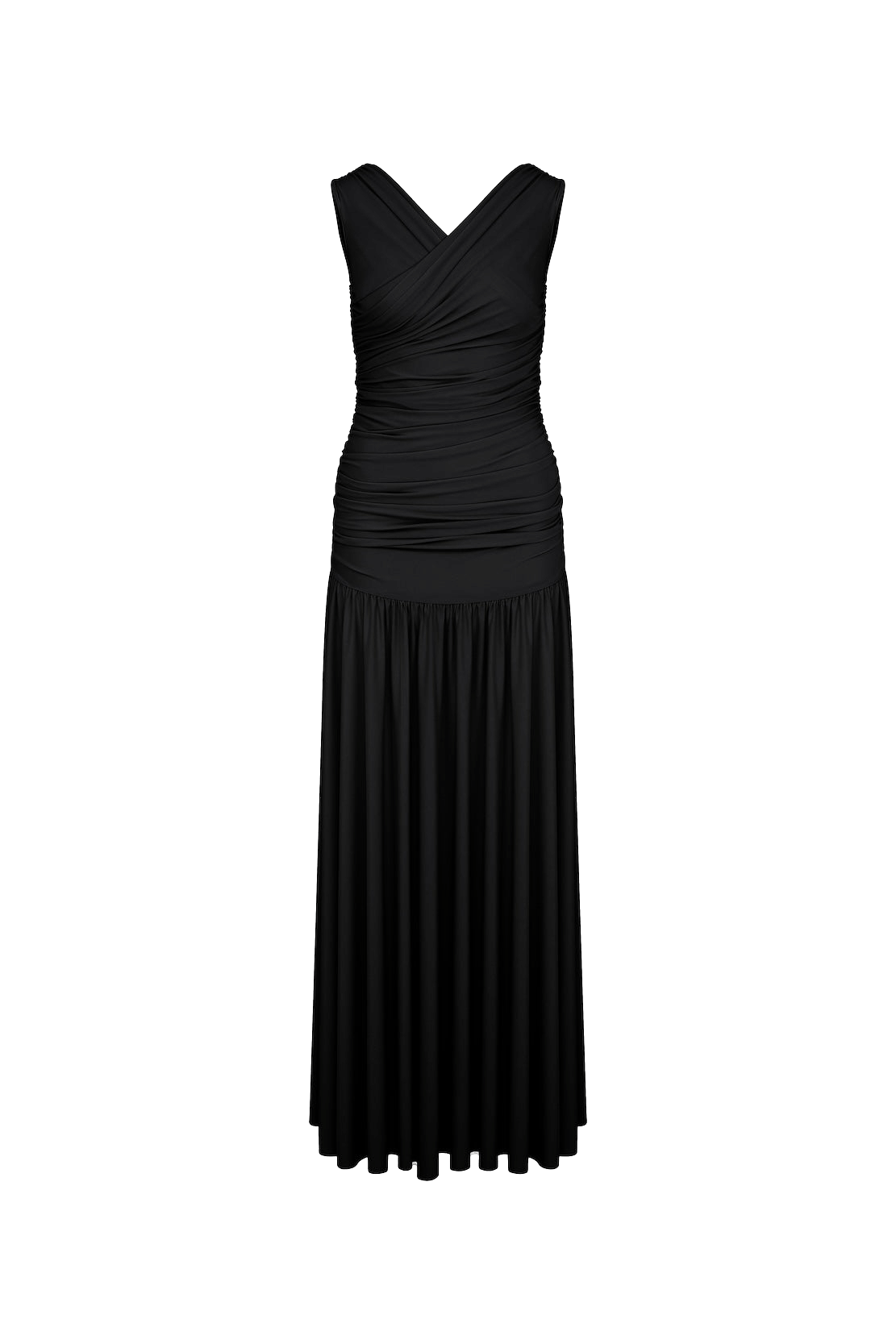Purley Jersey Long Dress In Black made by Nazli Ceren