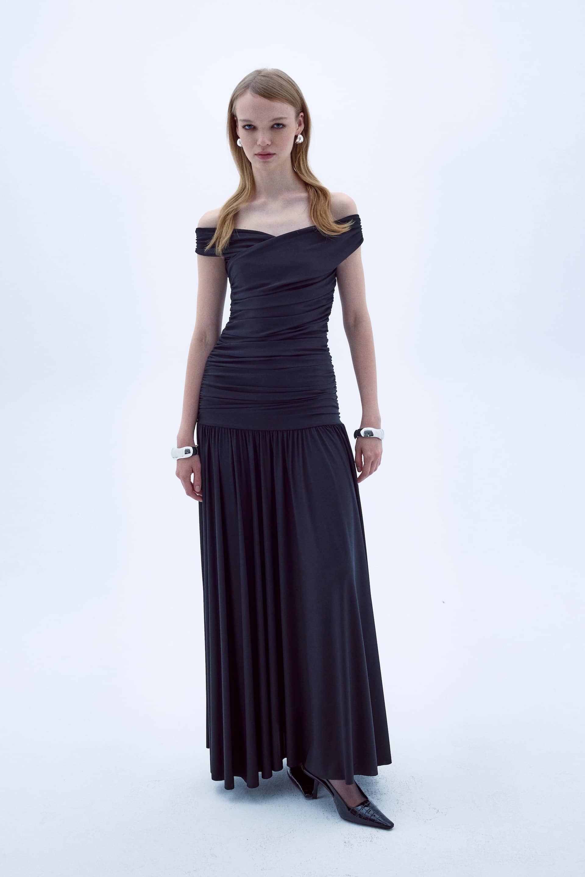 Purley Jersey Long Dress In Black made by Nazli Ceren