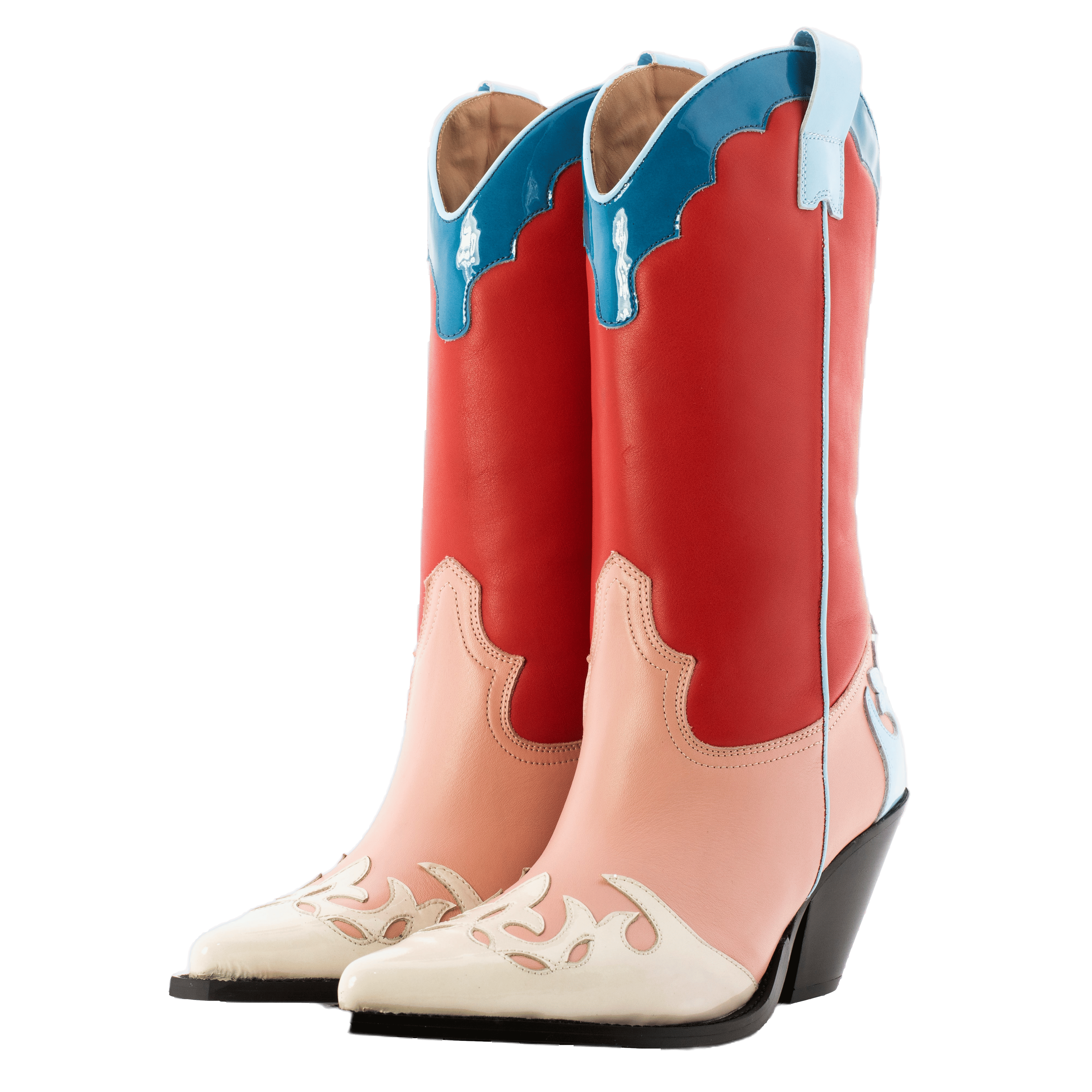 MULTICOLOURED BOOTS in Red made by Toral
