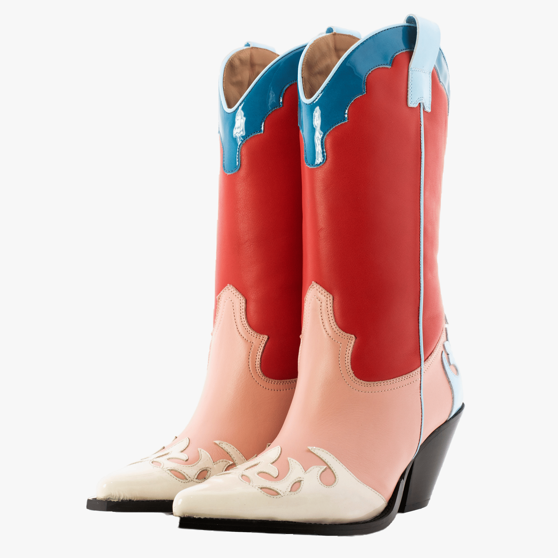 MULTICOLOURED BOOTS in Red made by Toral