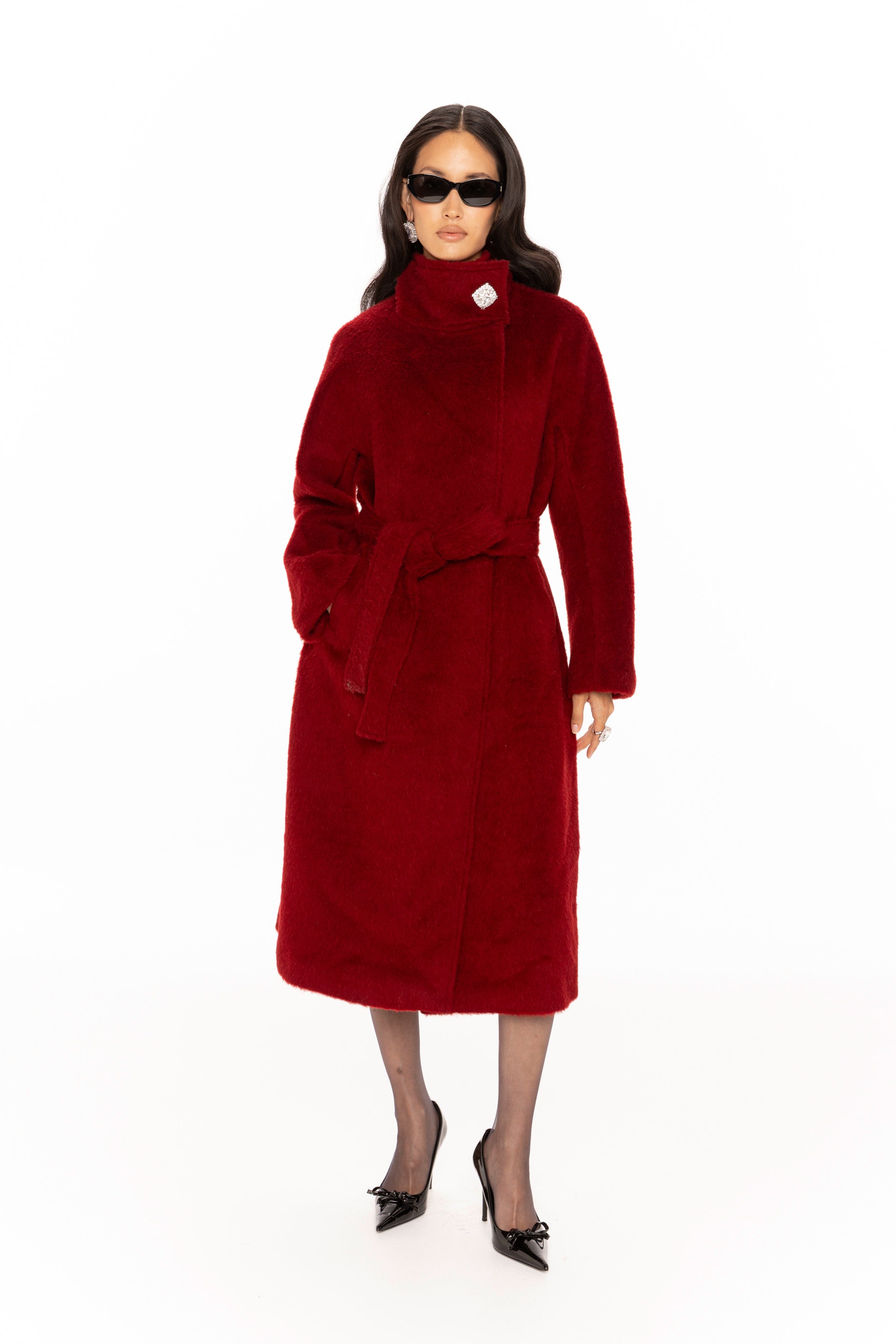 Audrey Long Coat (Red) made by Nana Jacqueline