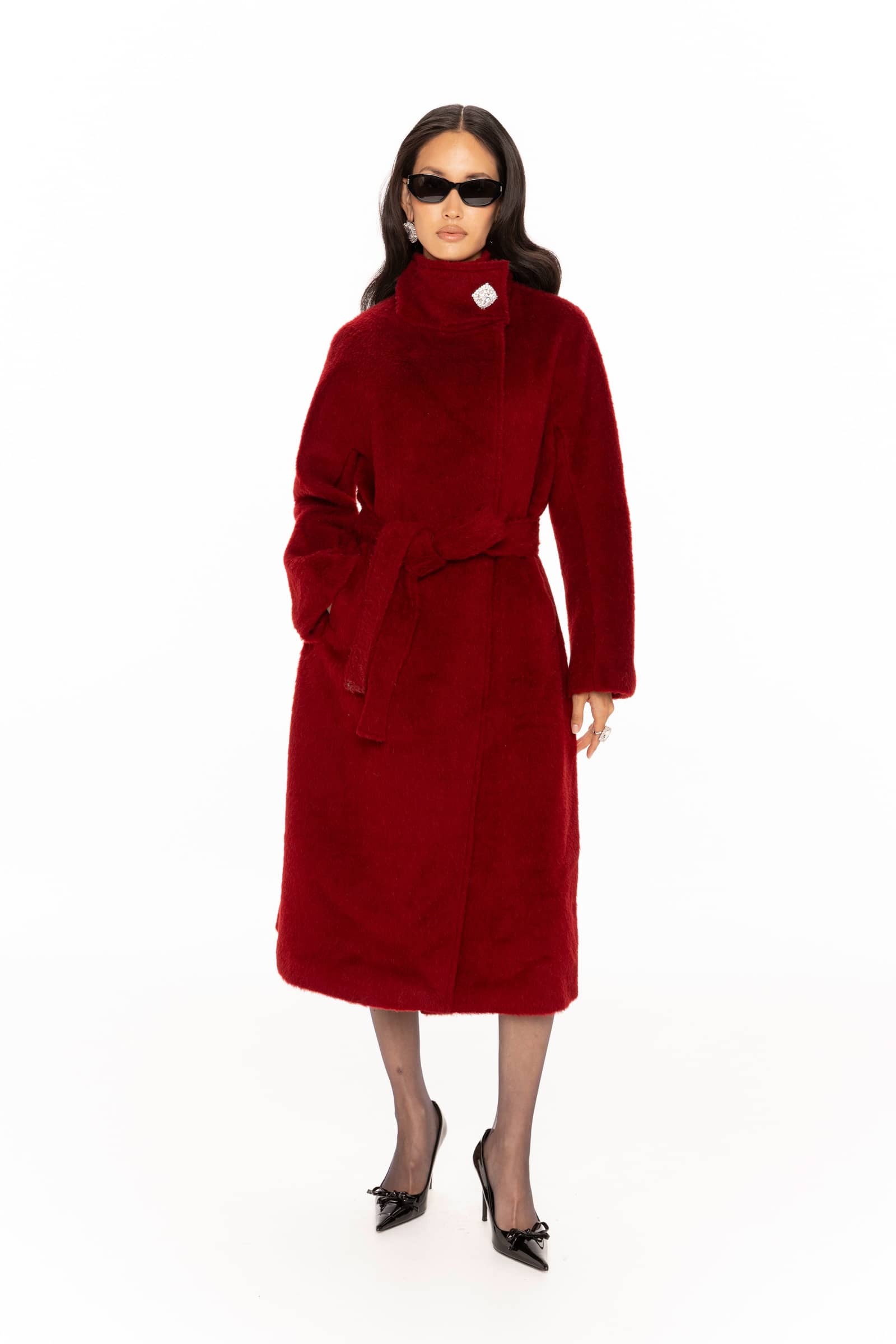 Audrey Long Coat (Red) made by Nana Jacqueline
