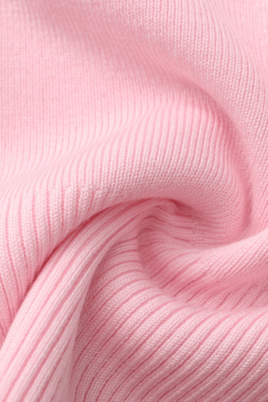 Millie Contrast-Trim Pink Knit Vest made by Nana Jacqueline