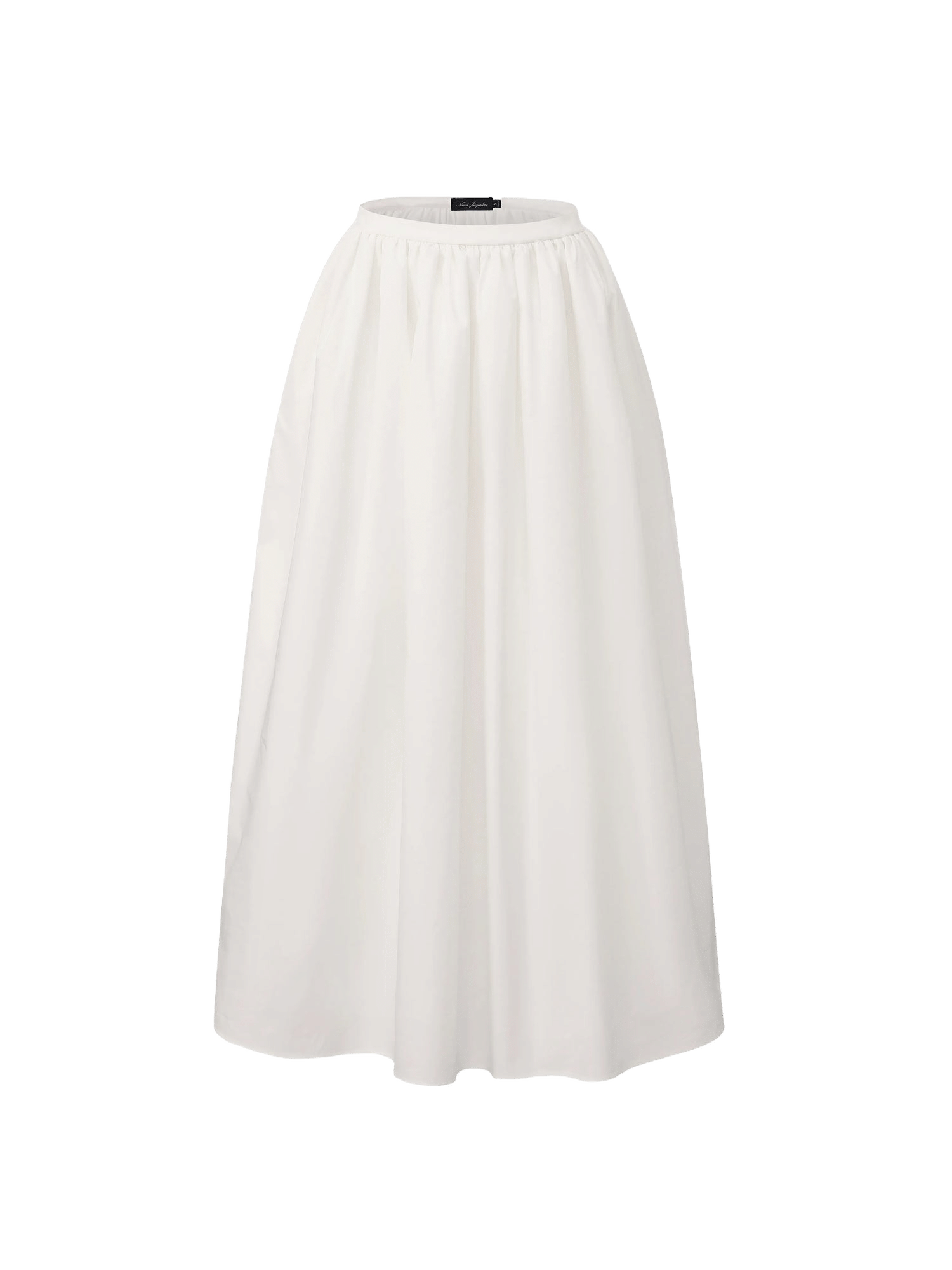 Claudine High-Waist A-Line White Midi Skirt made by Nana Jacqueline