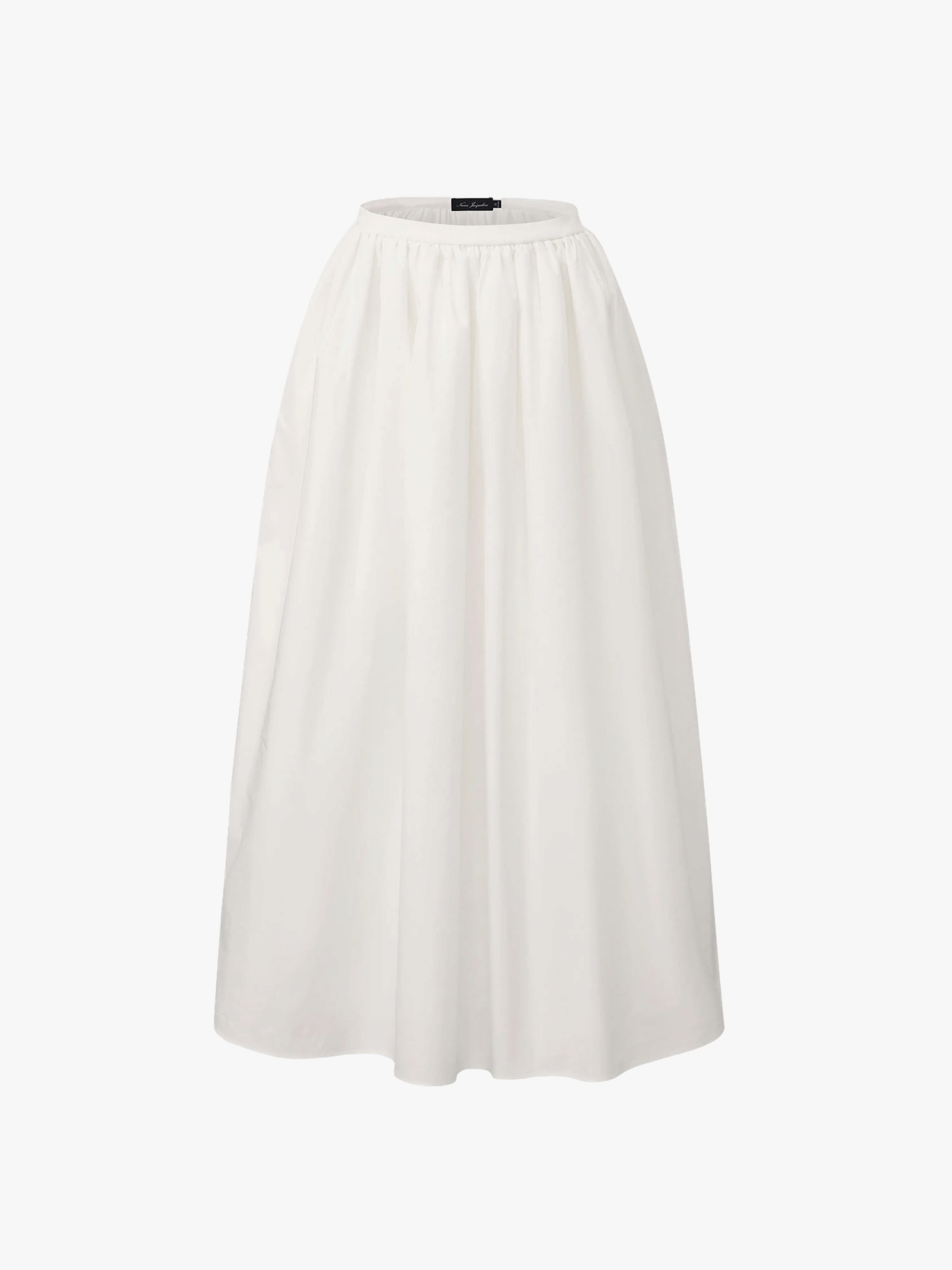 Claudine High-Waist A-Line White Midi Skirt made by Nana Jacqueline