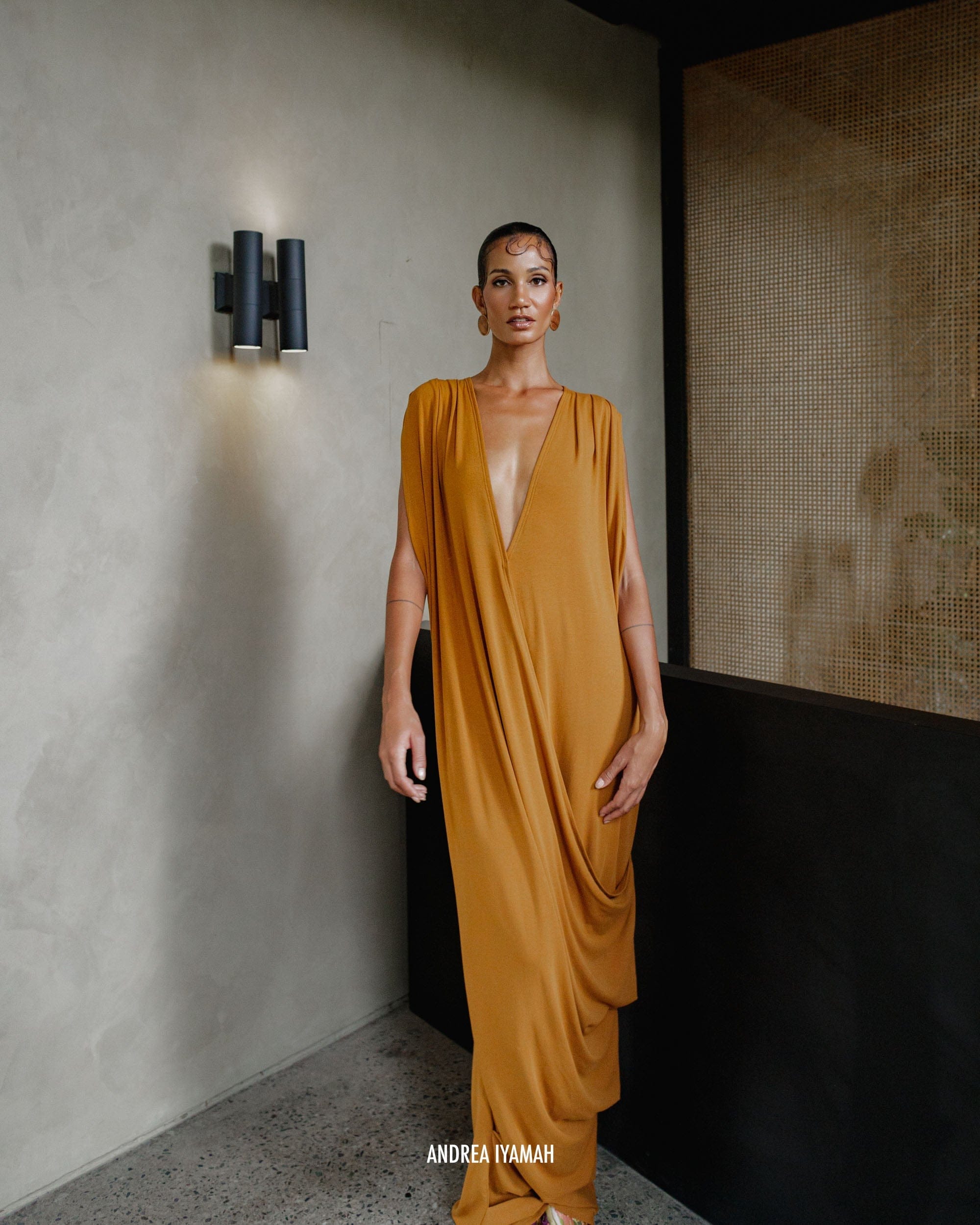ADI KNIT KAFTAN - CAMEL made by Andrea Iyamah