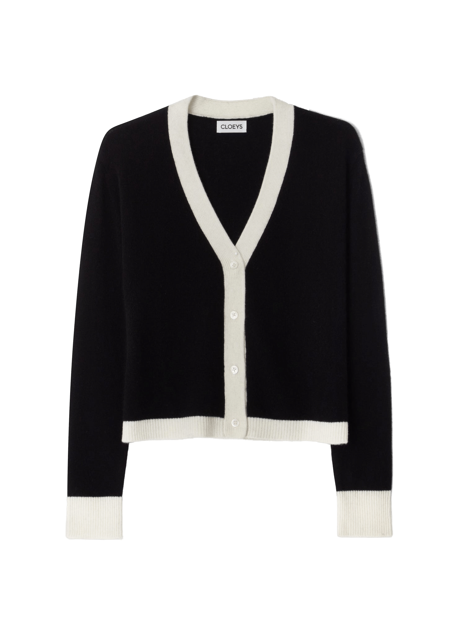 Colourblock Cardigan Black & White made by CLOEYS
