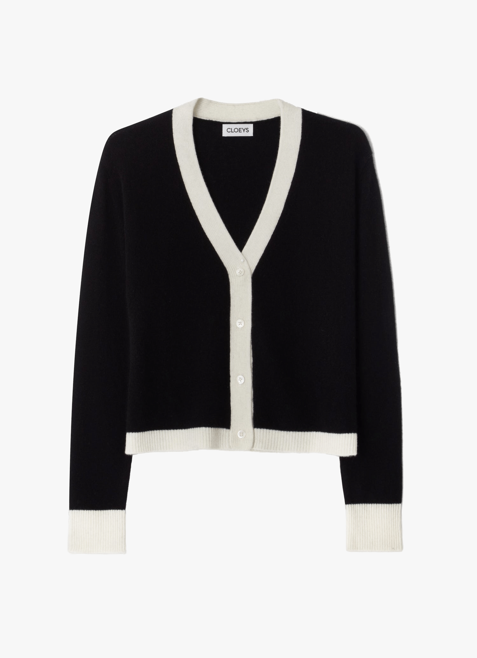 Colourblock Cardigan Black & White made by CLOEYS