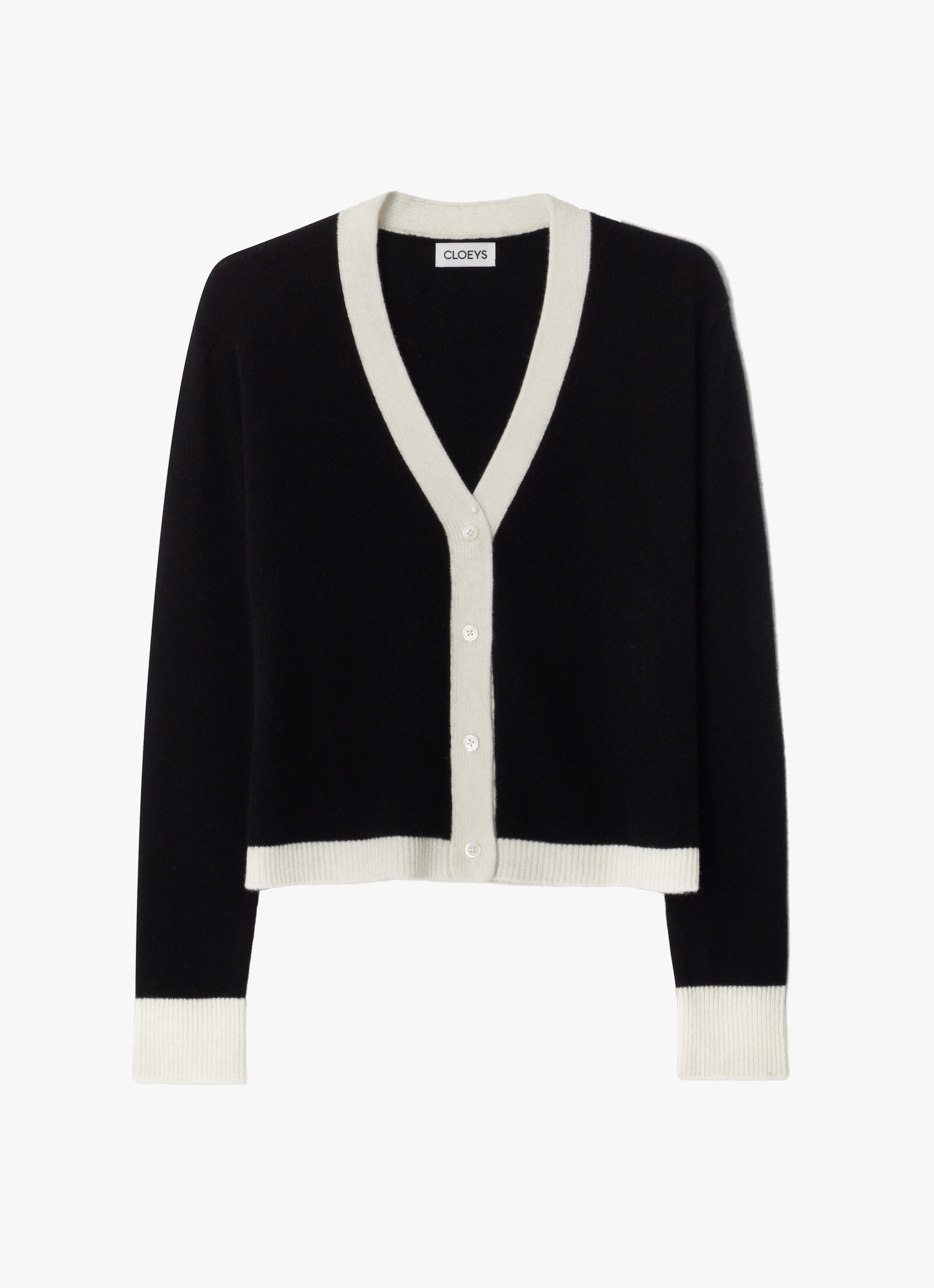 Colourblock Cardigan Black & White made by CLOEYS