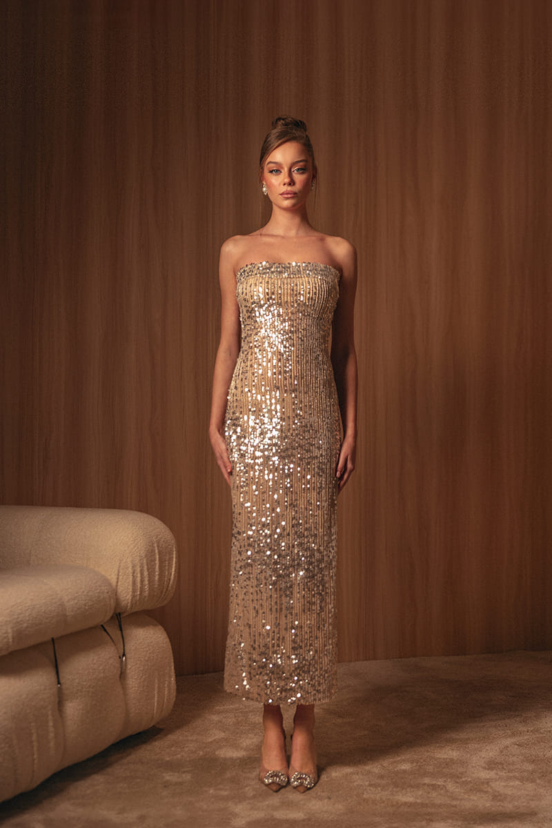 Champagne Sequin Dress made by Monika Dimova