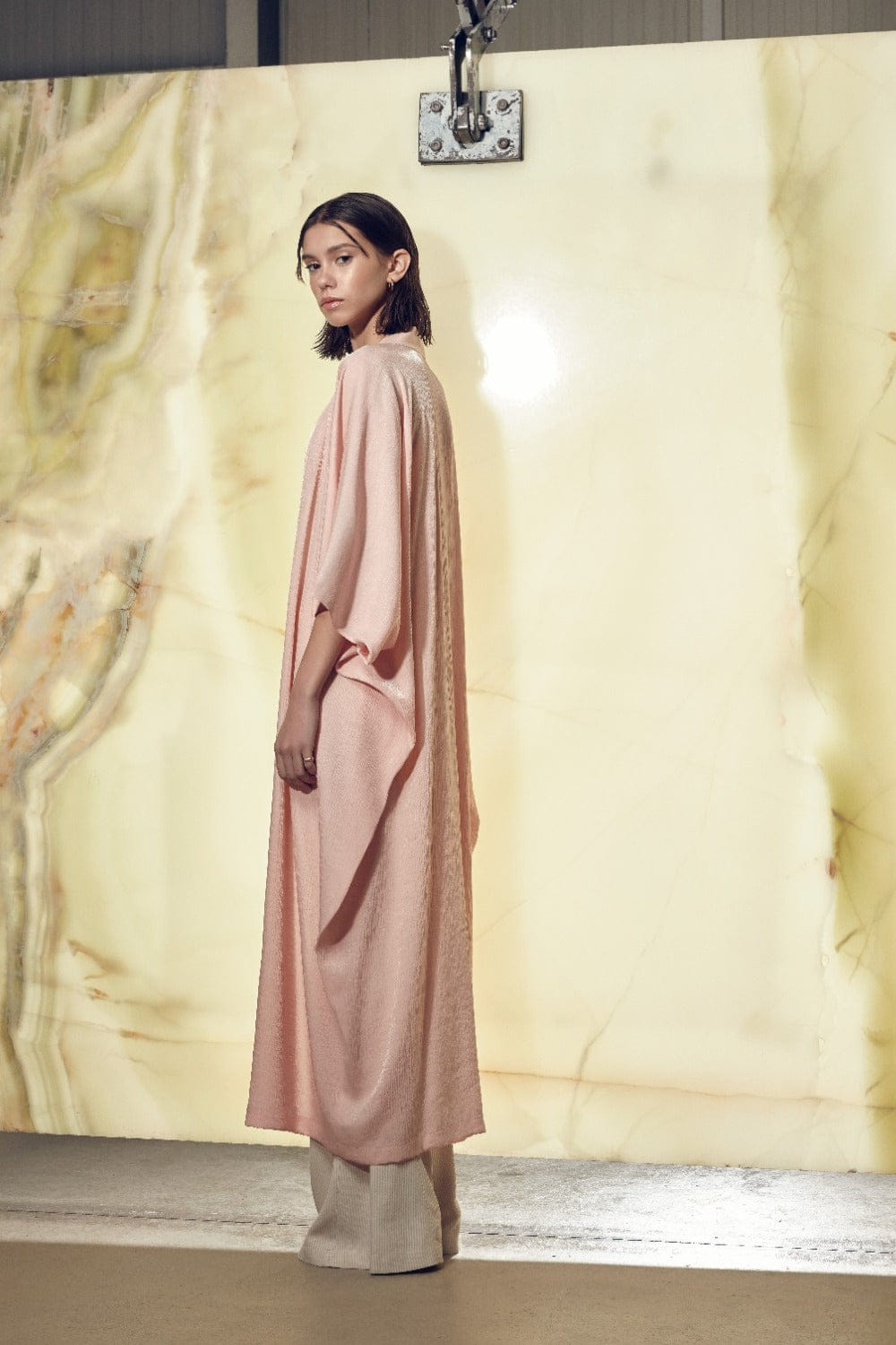 Rache Kaftan in Salmon Pink made by Nazli Ceren