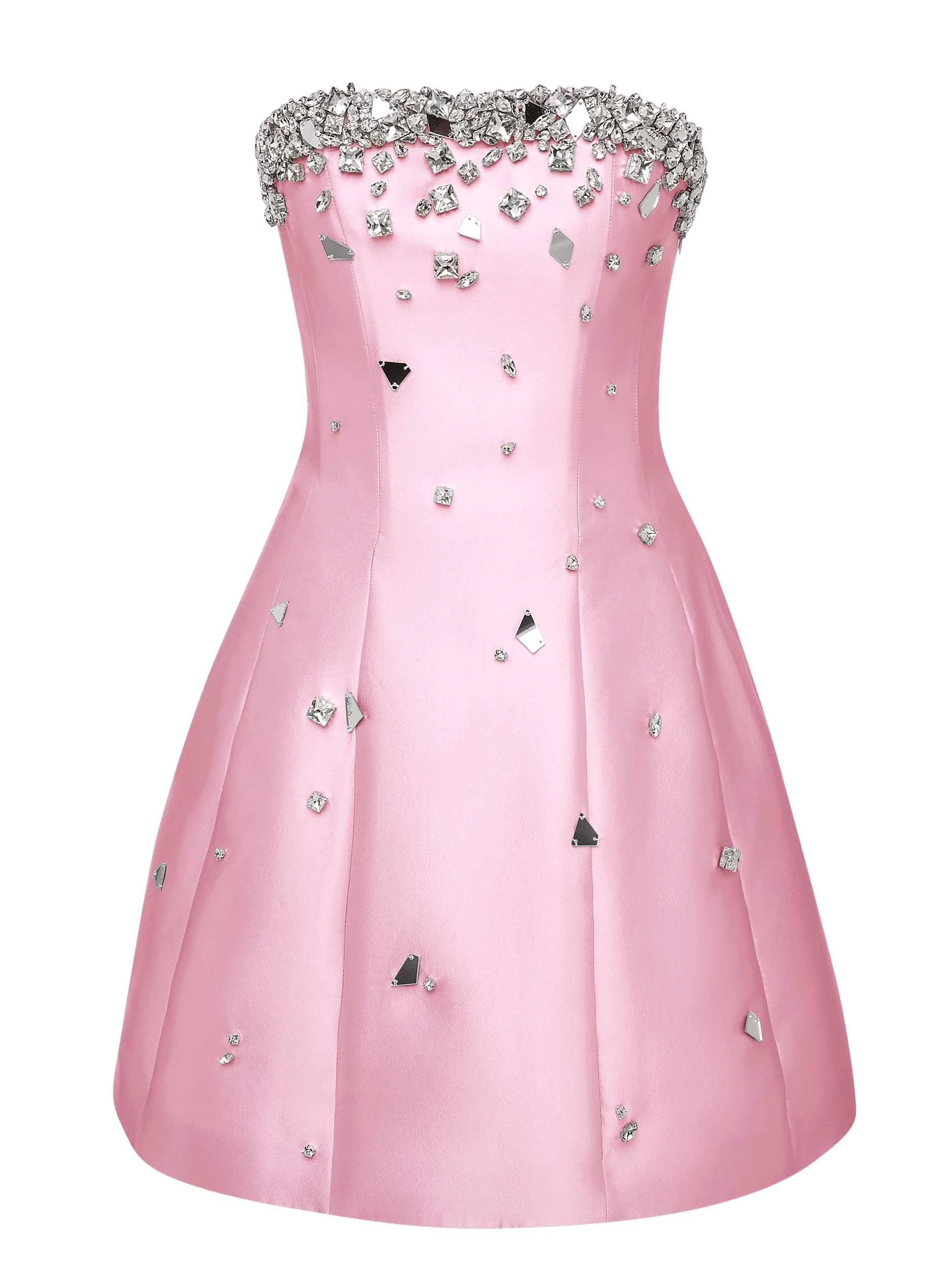 Crystal-Embellished Mini Dress in Pink made by NDS The Label