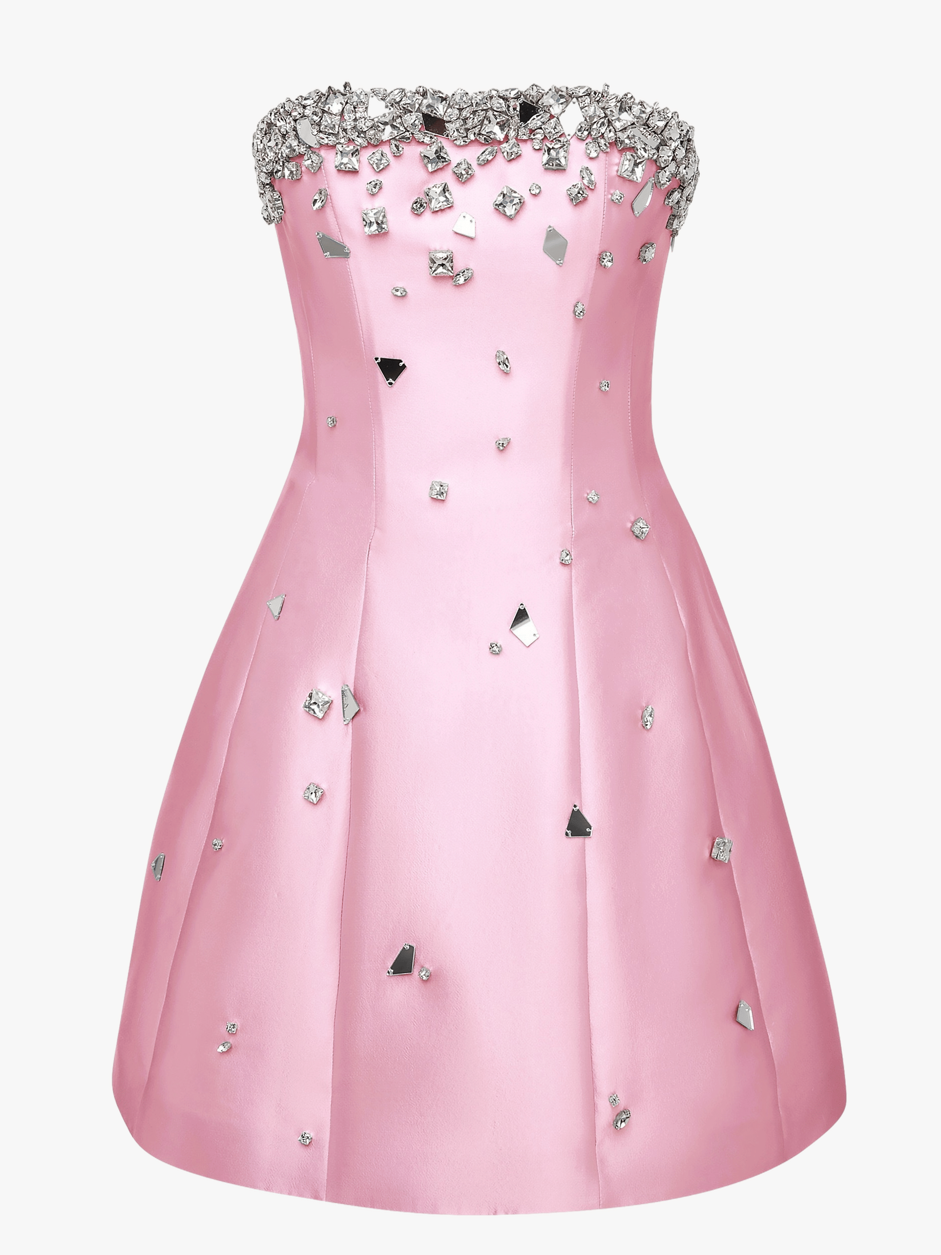 Crystal-Embellished Mini Dress in Pink made by NDS The Label