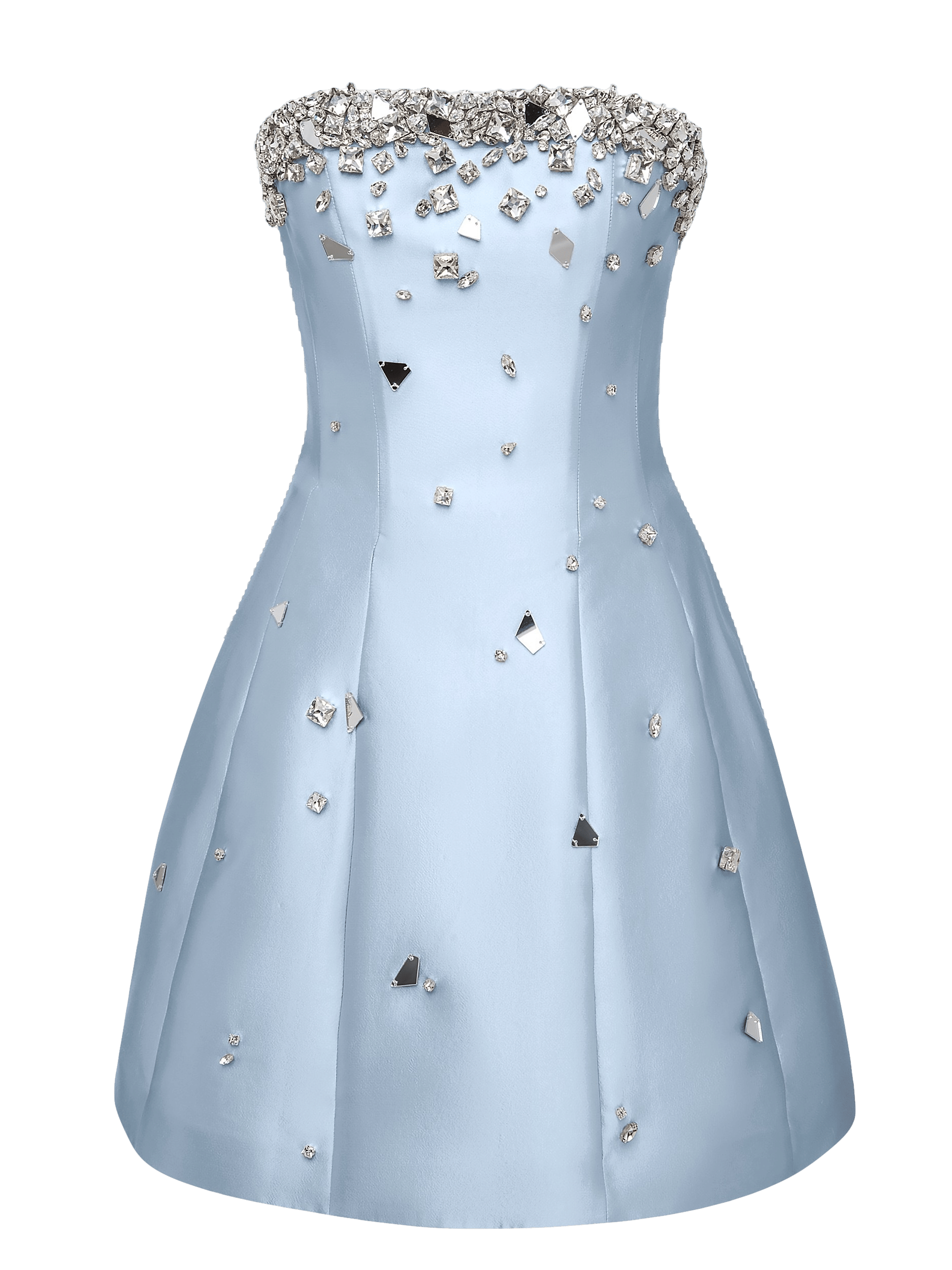Crystal-Embellished Mini Dress in Blue made by NDS The Label