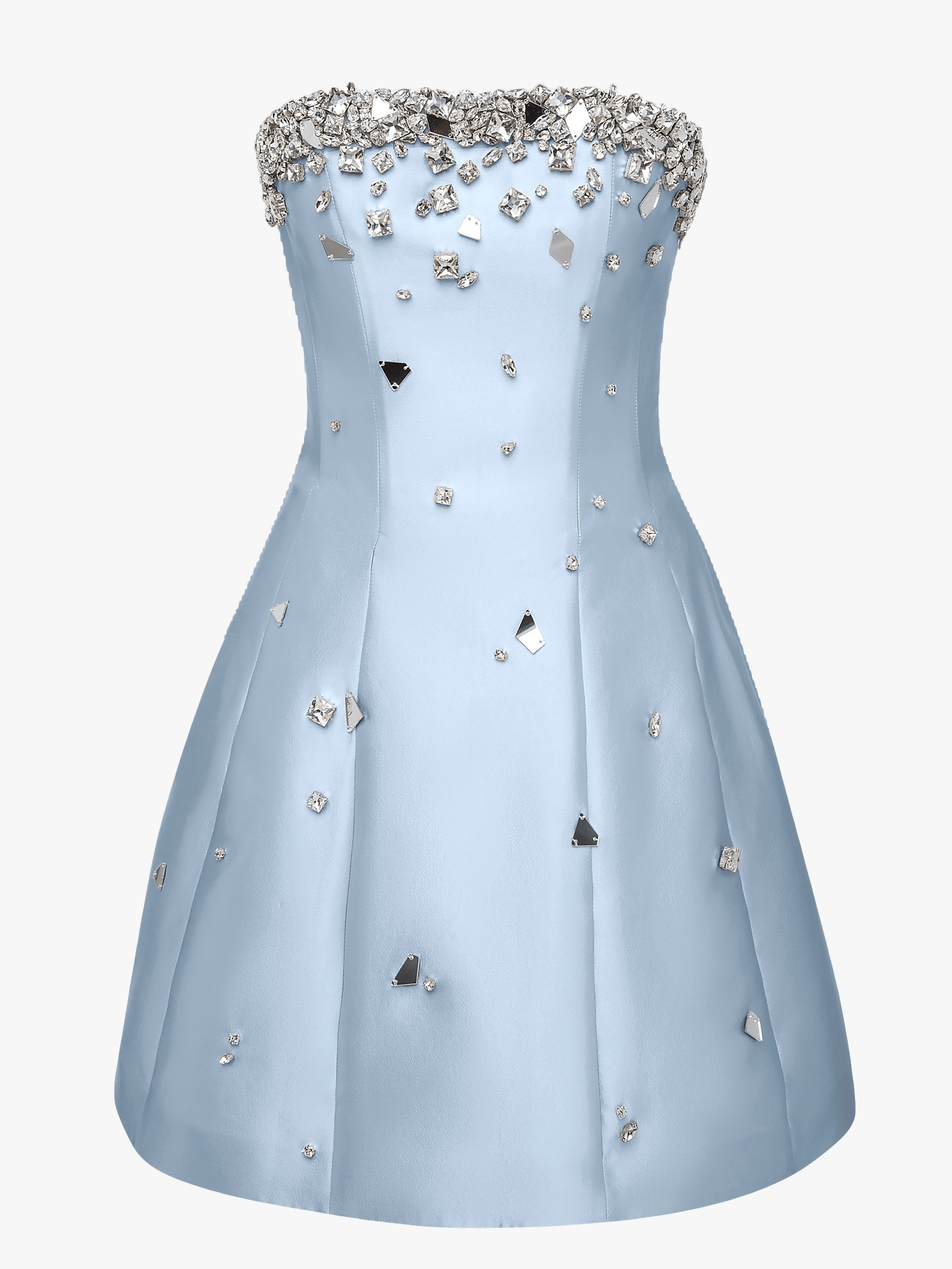Crystal-Embellished Mini Dress in Blue made by NDS The Label