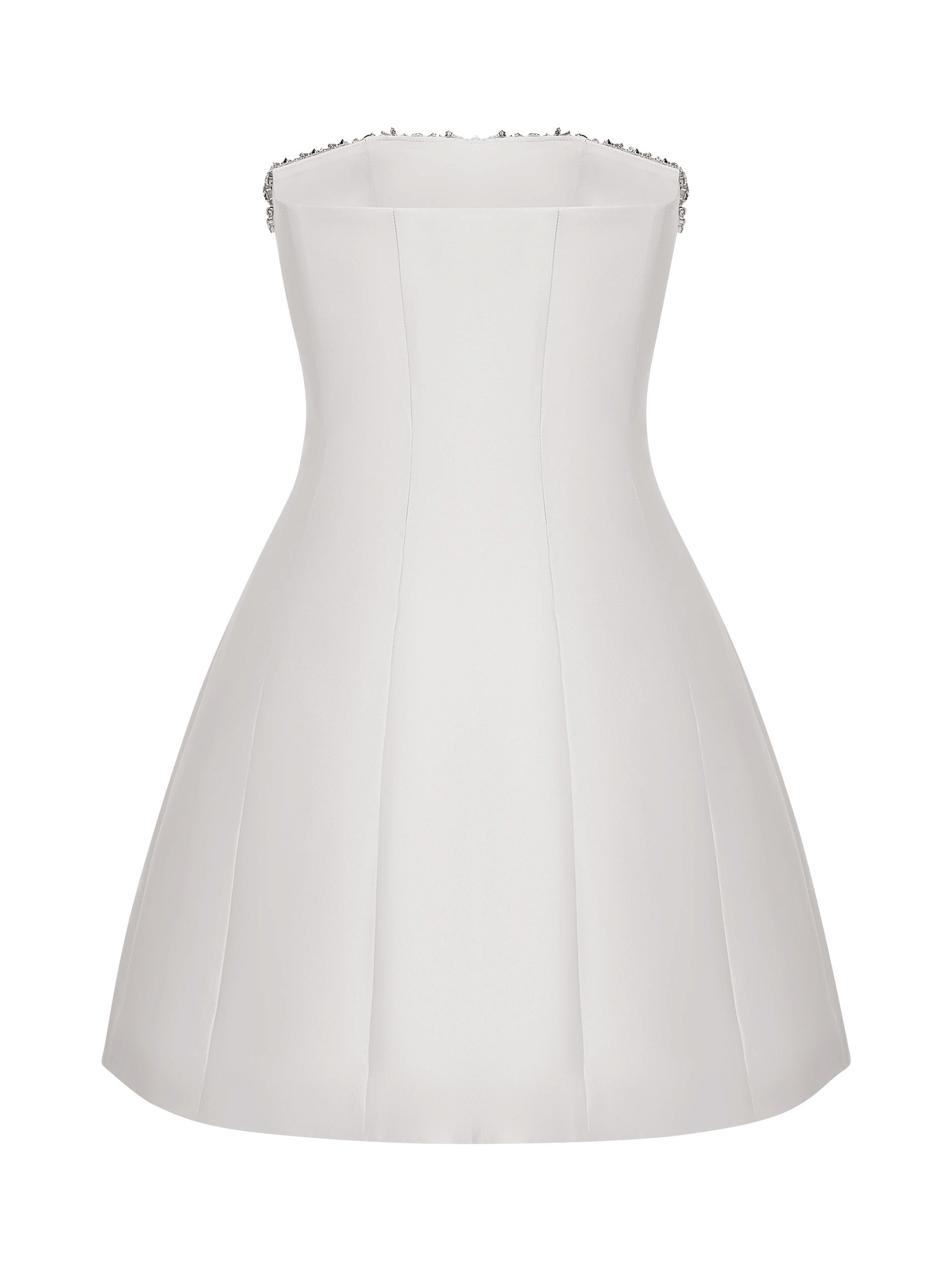 Crystal-Embellished Mini Dress in White made by NDS The Label