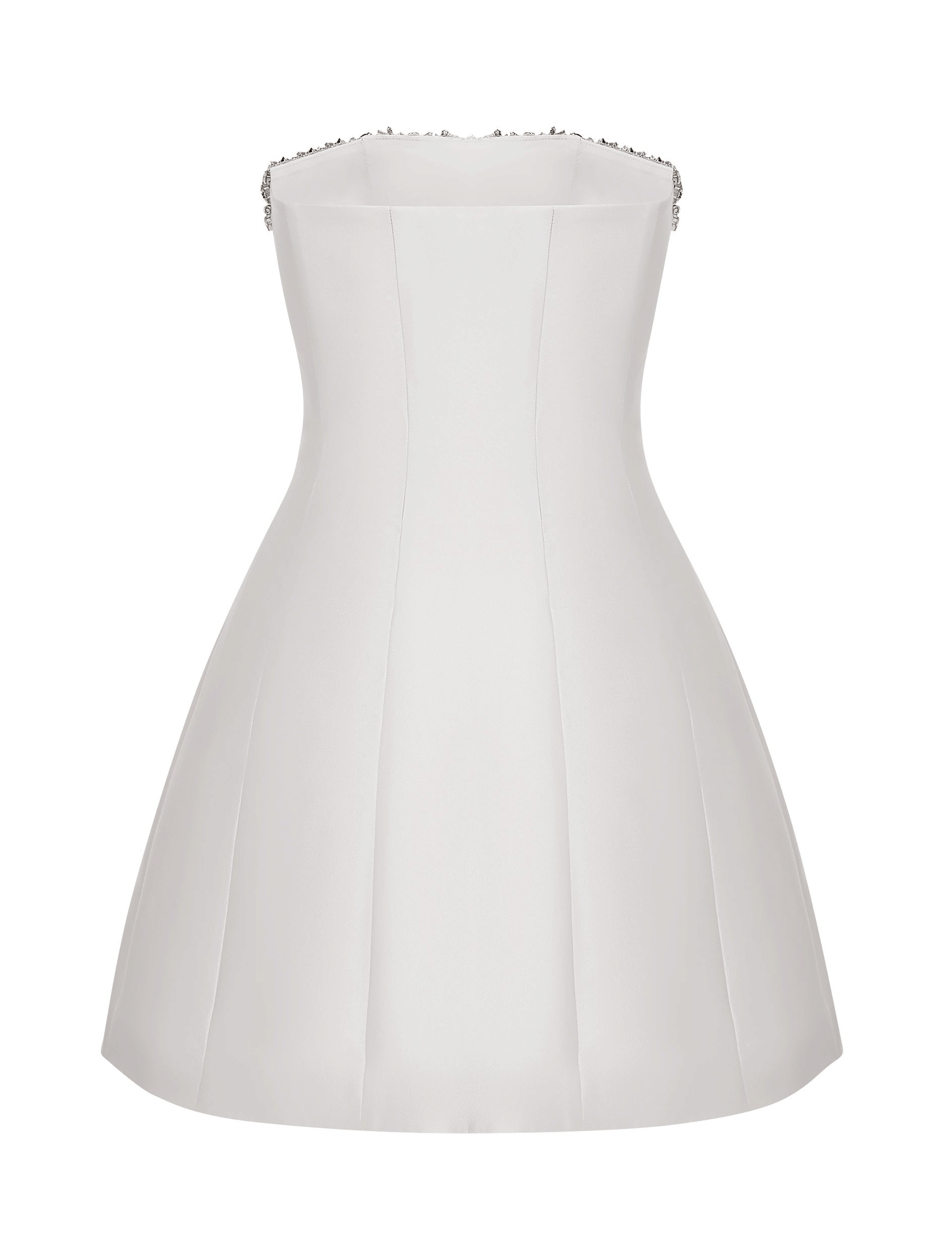 Crystal-Embellished Mini Dress in White made by NDS The Label