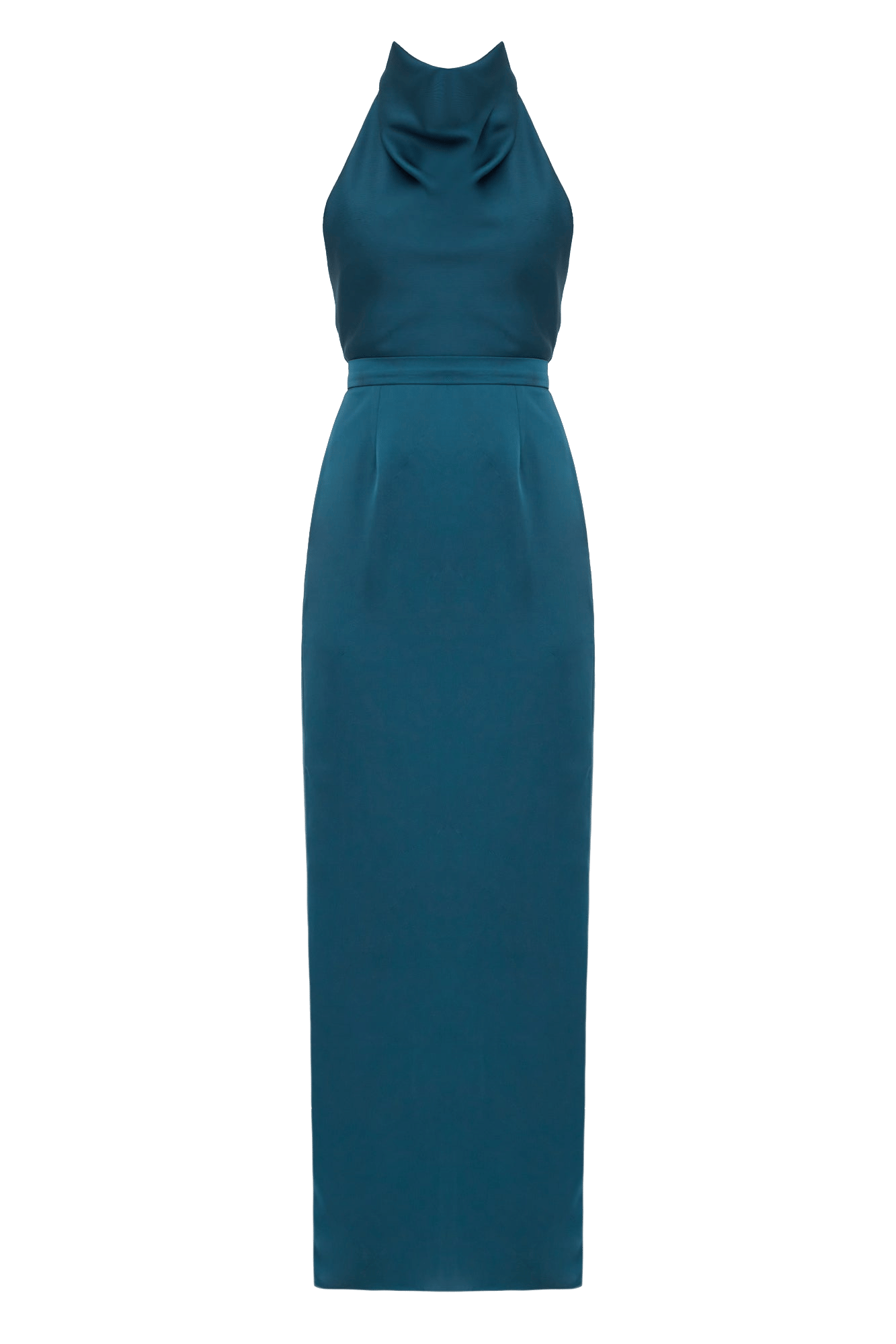 CASANDRA Blue Maxi Evening Dress With Cowl Neck made by UNDRESS