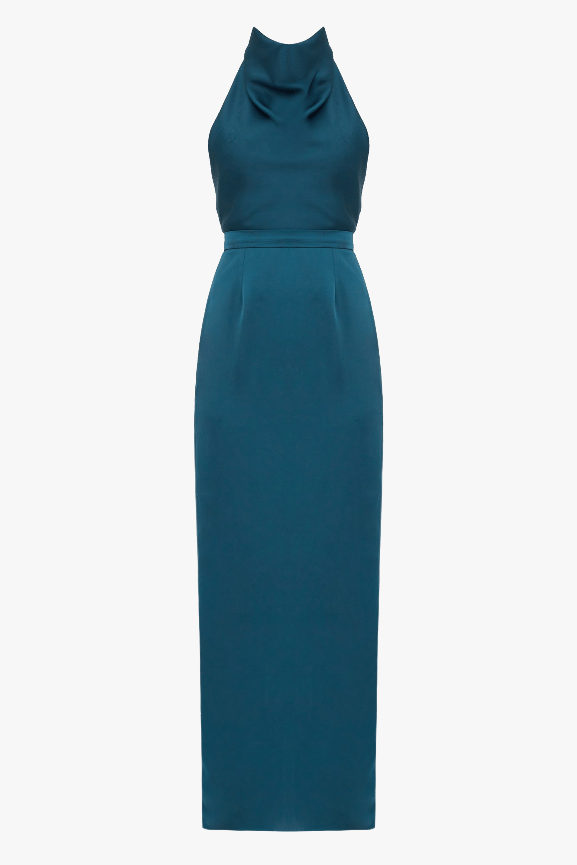 CASANDRA Blue Maxi Evening Dress With Cowl Neck made by UNDRESS