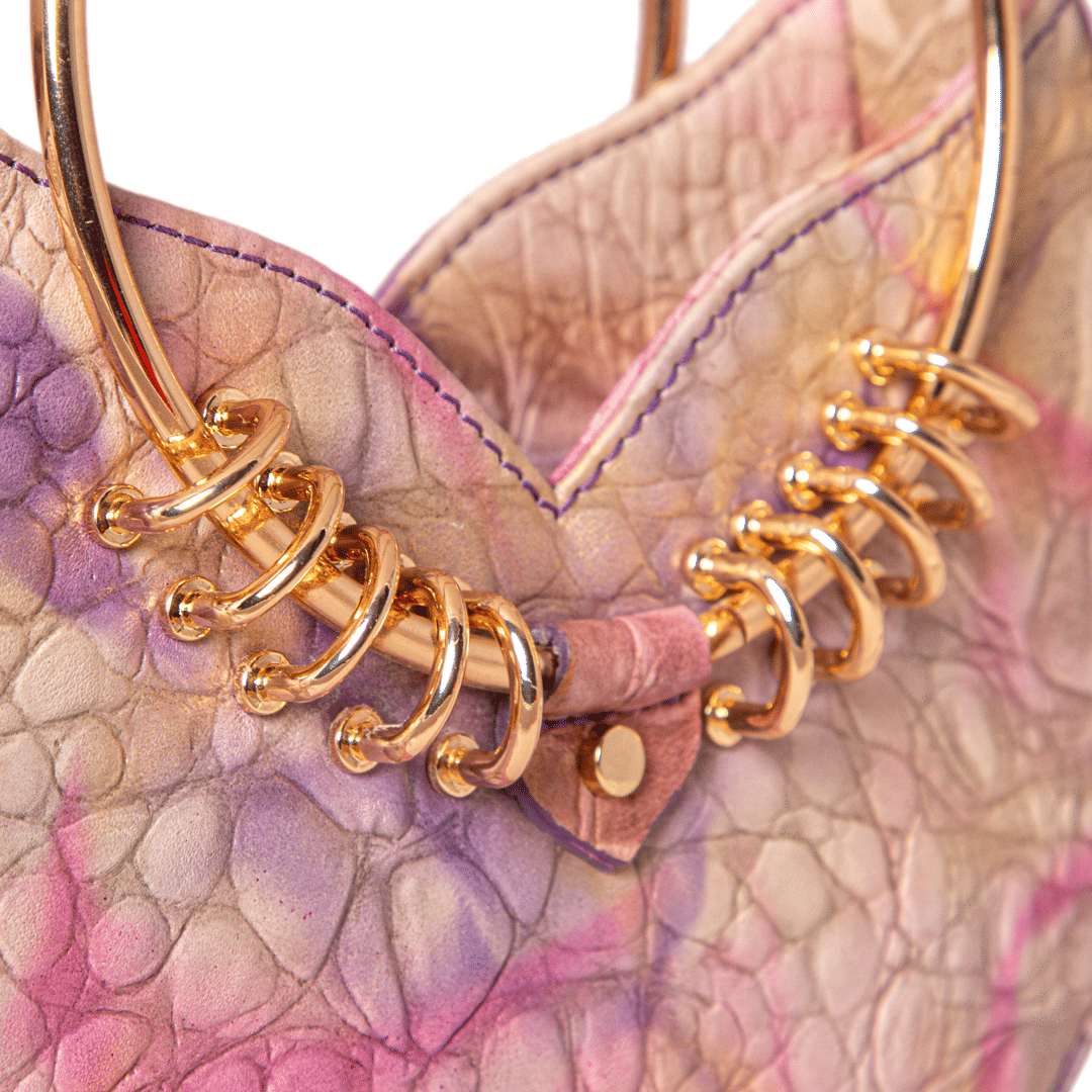 Jari'aa - Rose - Metal Top Handle Bag made by ALIEL