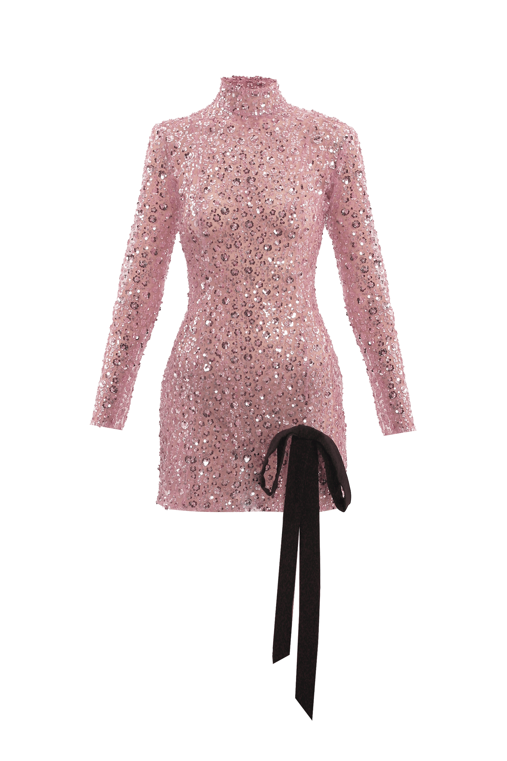 Pink sequin embroidered tulle mini dress made by Compte Spain