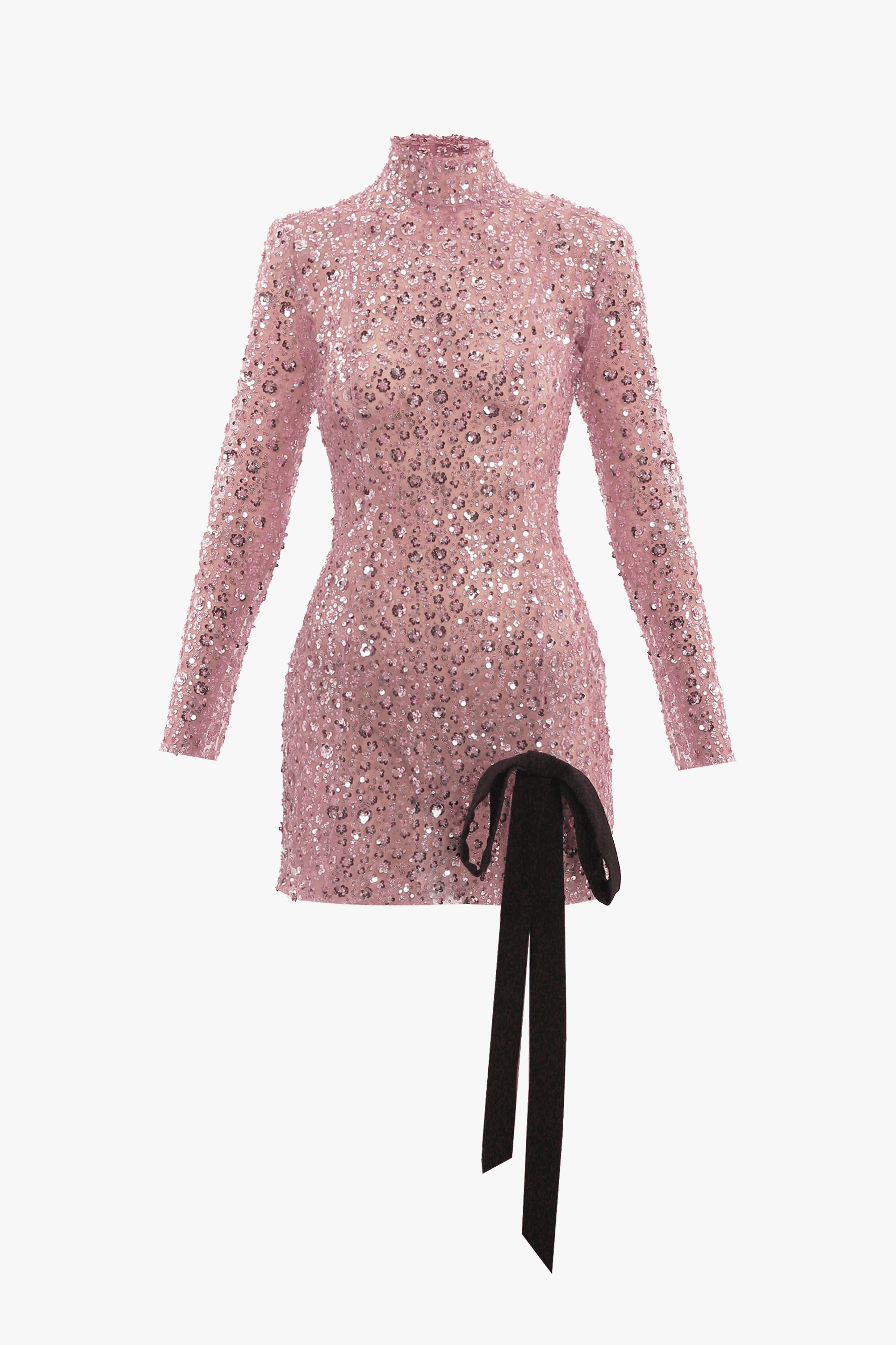 Pink sequin embroidered tulle mini dress made by Compte Spain